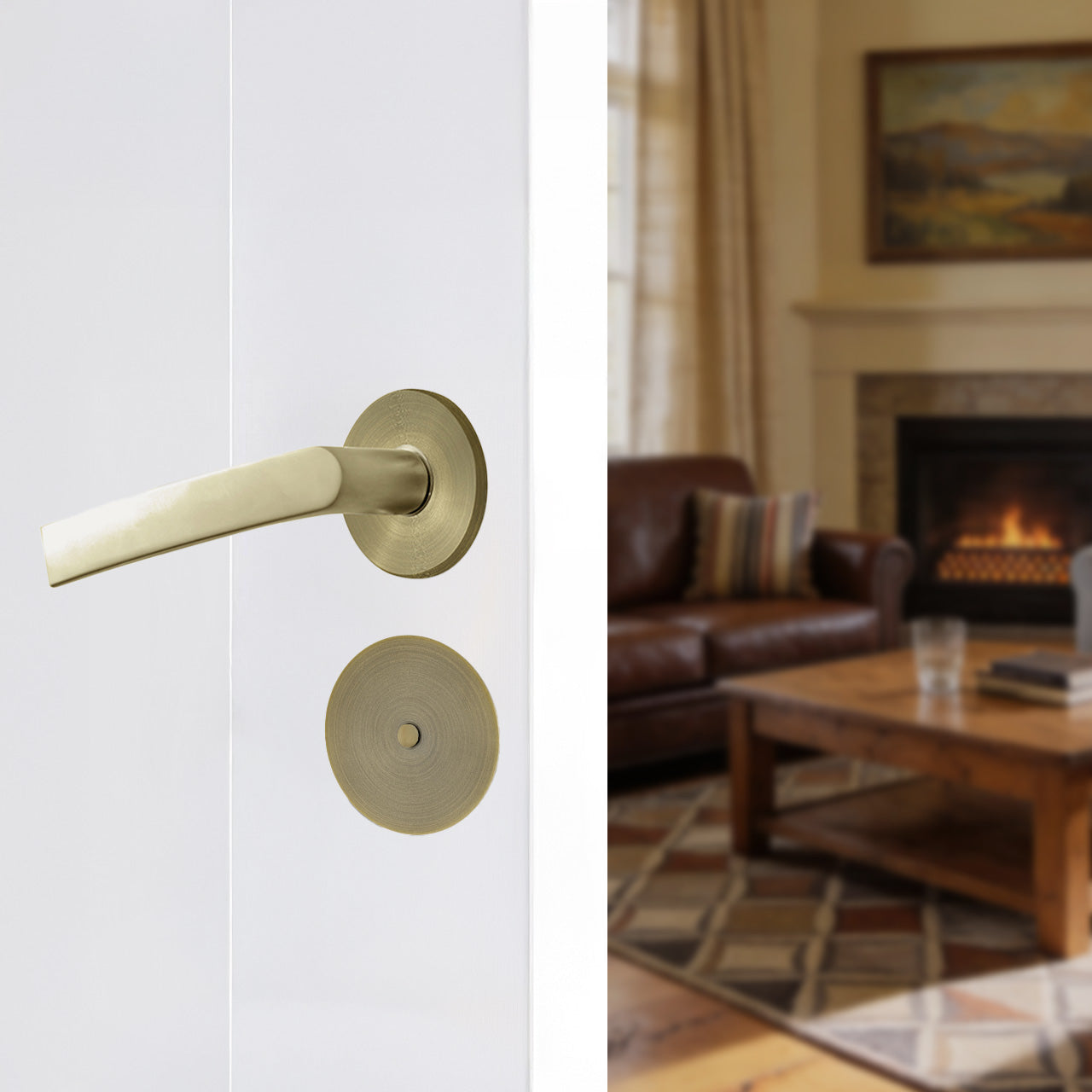 SENY Door Hole Cover Plate – Round Metal Deadbolt Hole Filler for Interior & Exterior Doors (2-5/8")