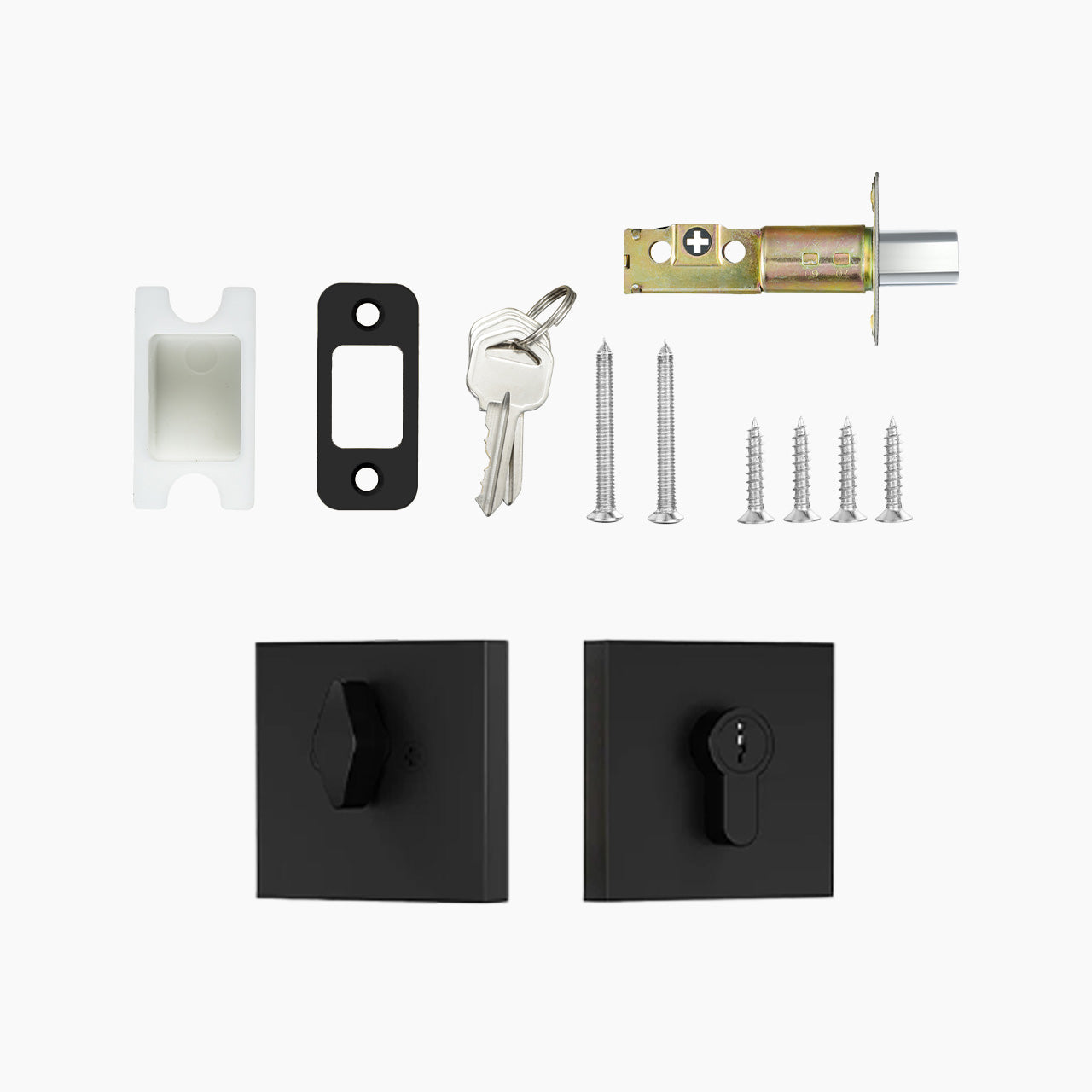 SENY Square Single Cylinder Deadbolt Lock, Low-Profile Design for Interior & Exterior Doors
