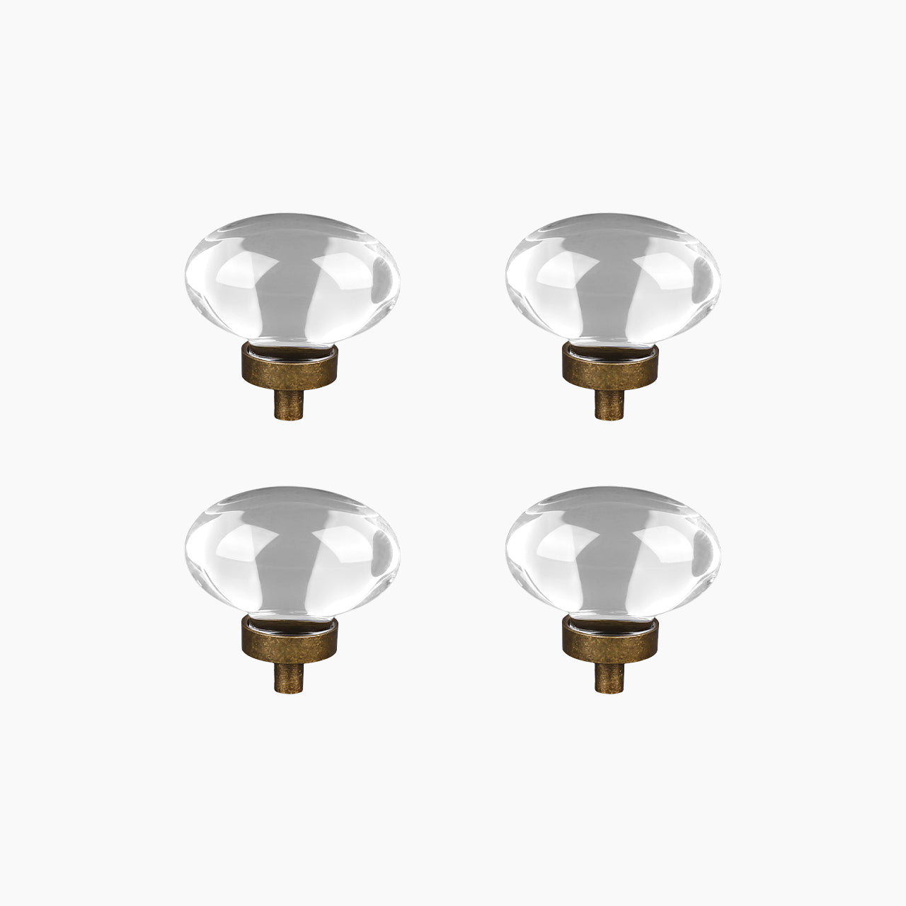 SENY Egg Crystal Cabinet Knobs – Oval Glass Drawer Knobs for Kitchen, Bathroom & Furniture (4 Pack) - Seny Hardware