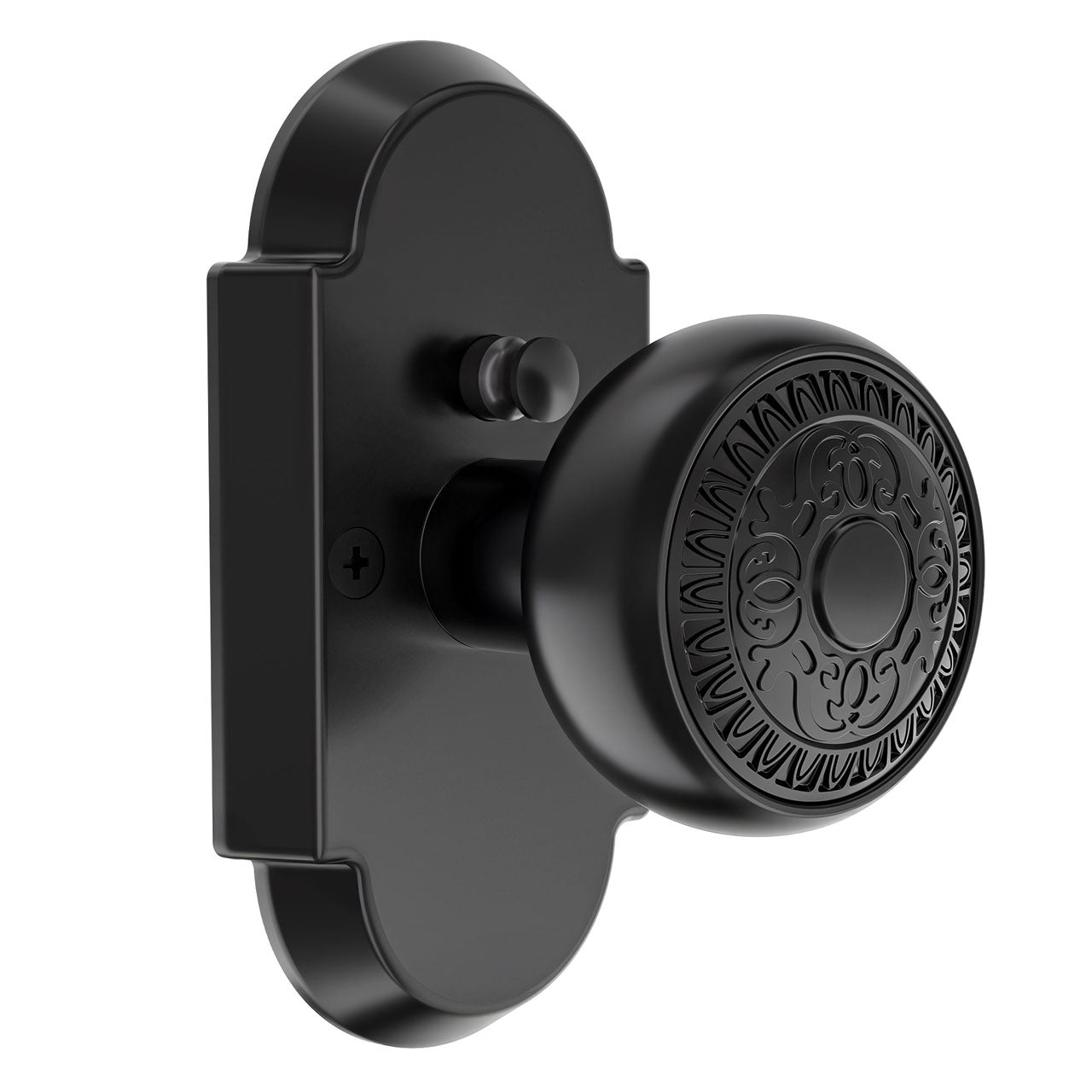 SENY Antique Style Door Knob with Arched Plate, Privacy/Passage/Dummy