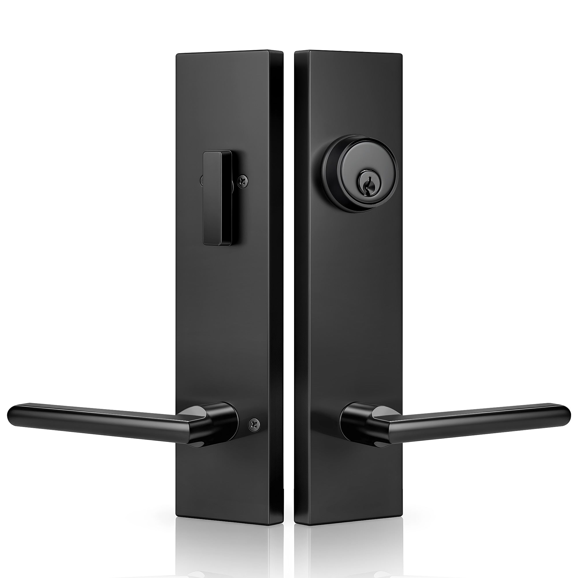 SENY Modern Front Door Handle Set with Deadbolt, Single & Double Entry Door Handleset for Exterior Front Doors