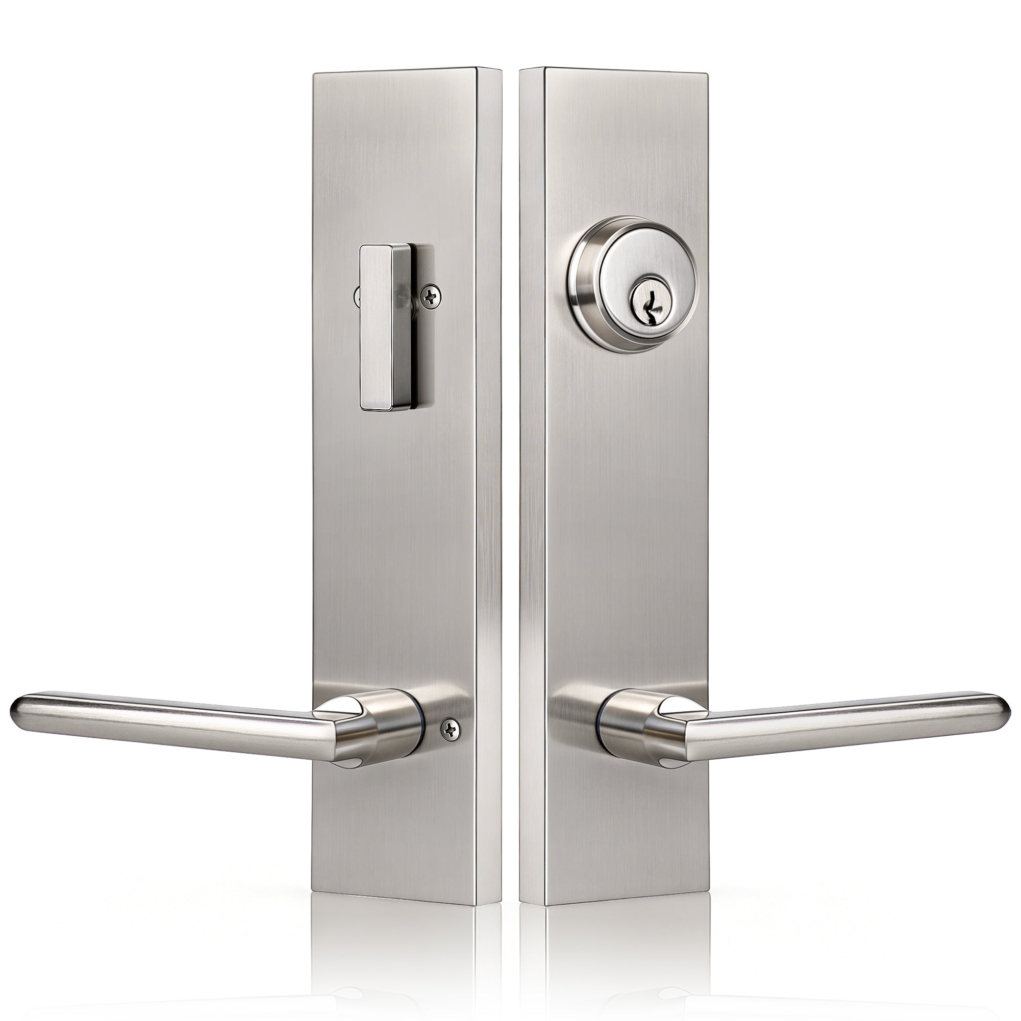 SENY Modern Front Door Handle Set with Deadbolt, Single & Double Entry Door Handleset for Exterior Front Doors
