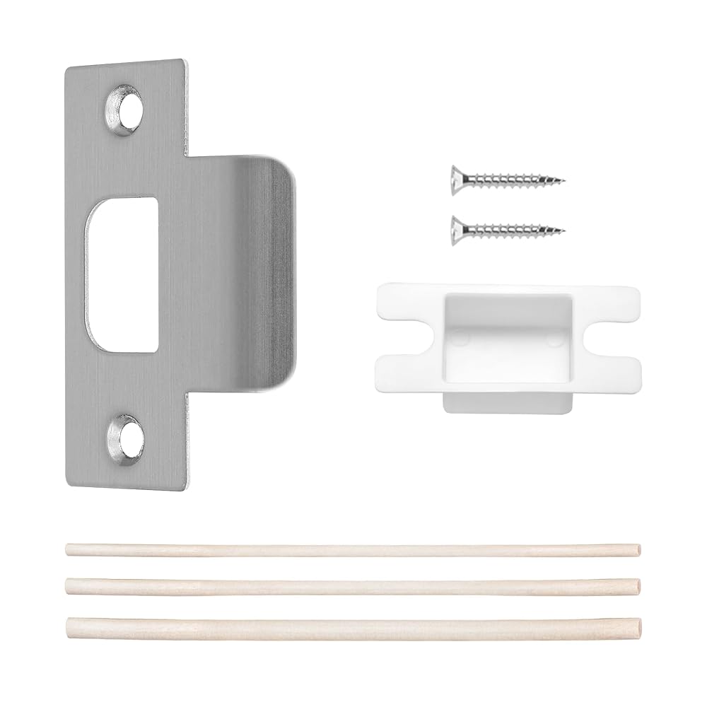 SENY T-Shape Door Strike Plate with Dust Box – Door Frame Repair Kit for Interior & Exterior Doors
