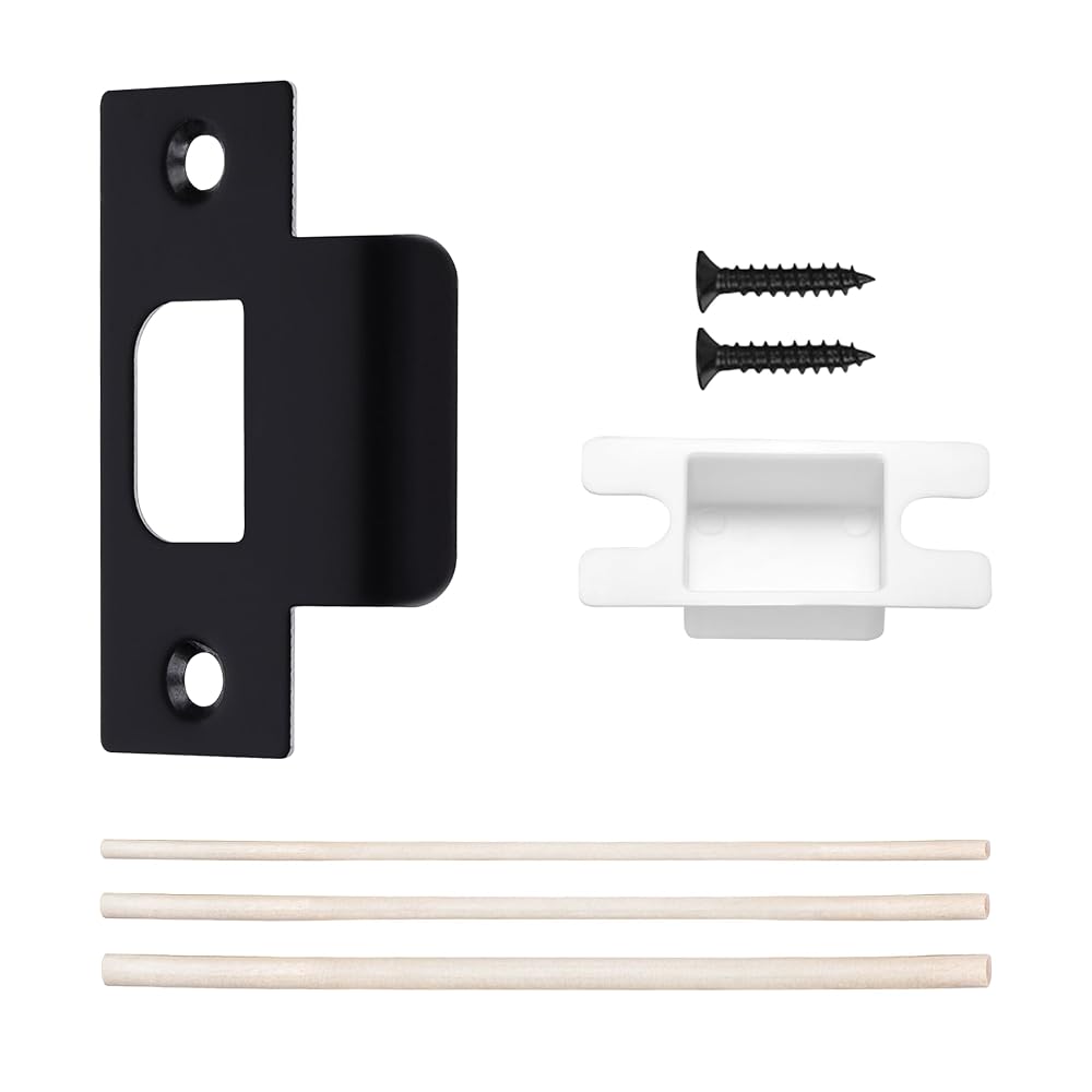 SENY T-Shape Door Strike Plate with Dust Box – Door Frame Repair Kit for Interior & Exterior Doors