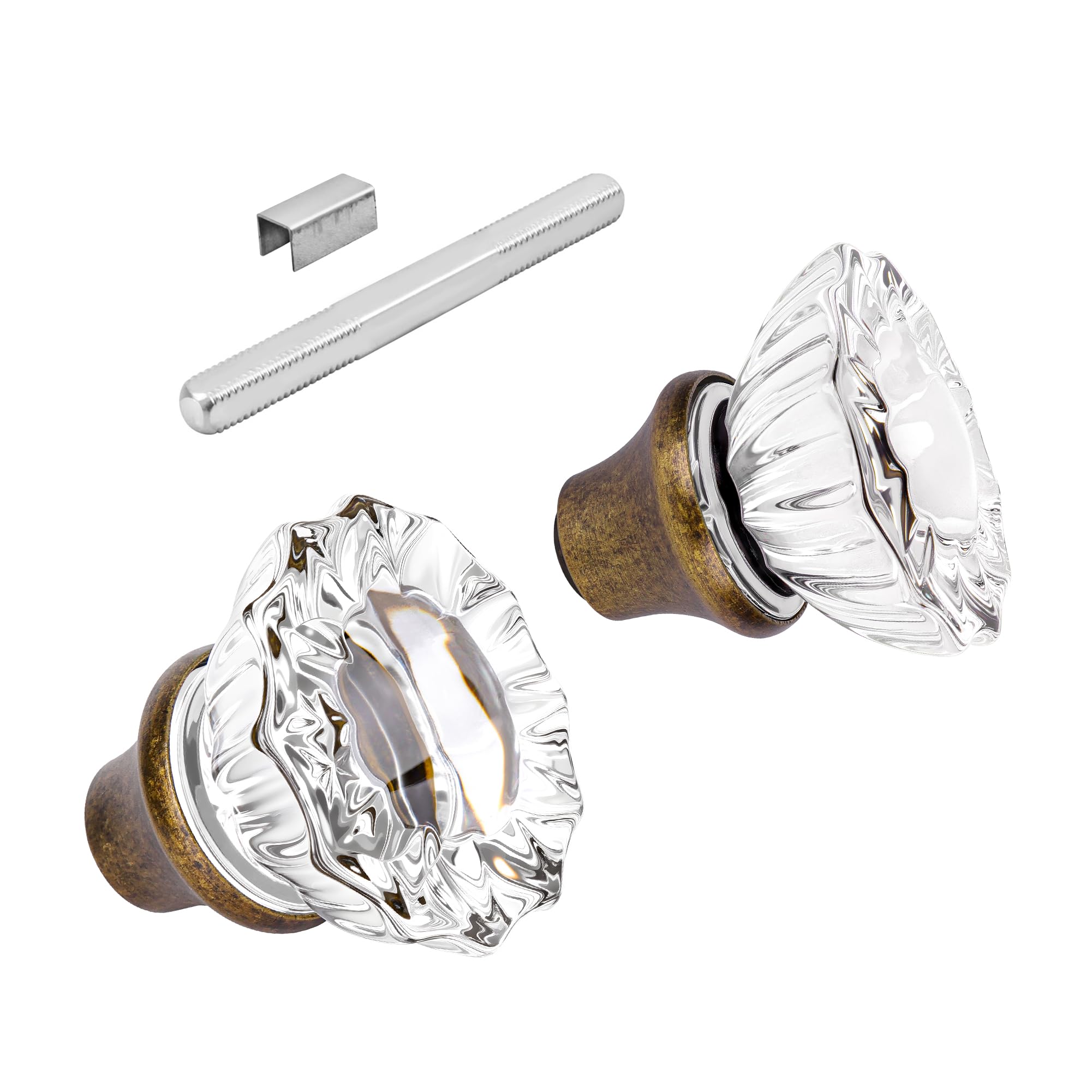 Seny Crystal Glass Mortise Door Knob Replacement Set with Spindle