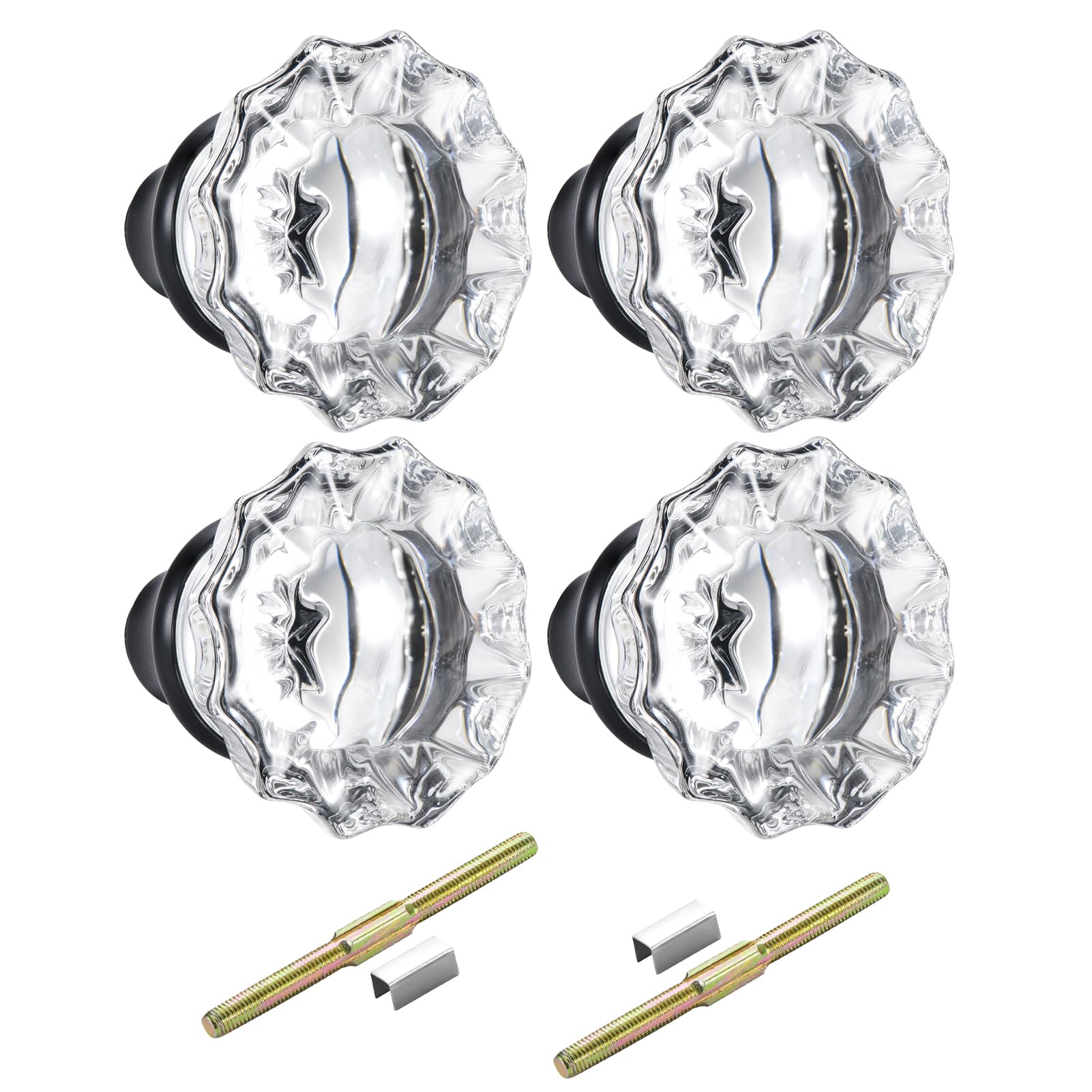 Seny Crystal Glass Mortise Door Knob Replacement Set with Spindle
