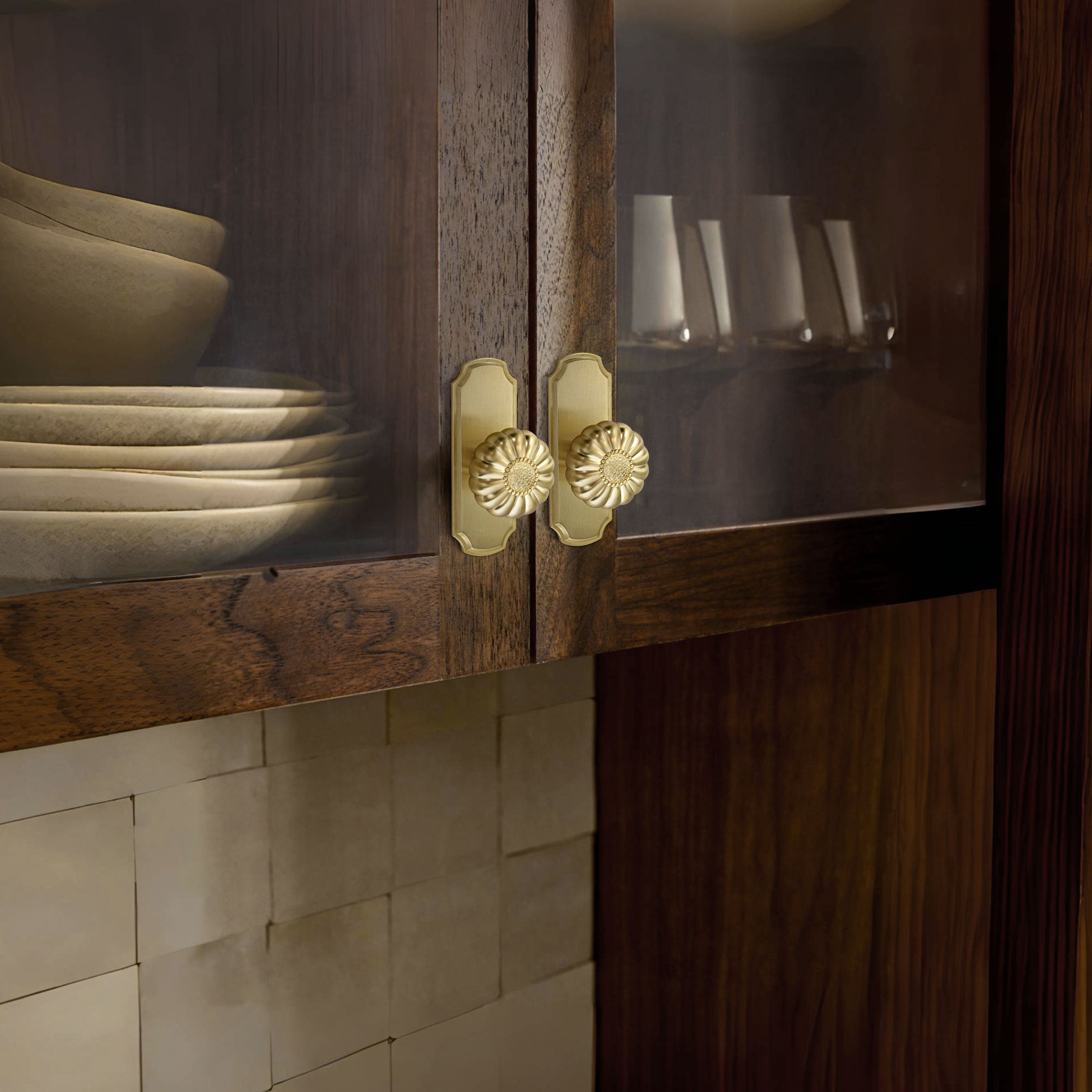 SENY 2-Pack Pumpkin Cabinet Knobs with Backplate – Vintage Drawer Knobs in Multiple Finishes - Seny Hardware