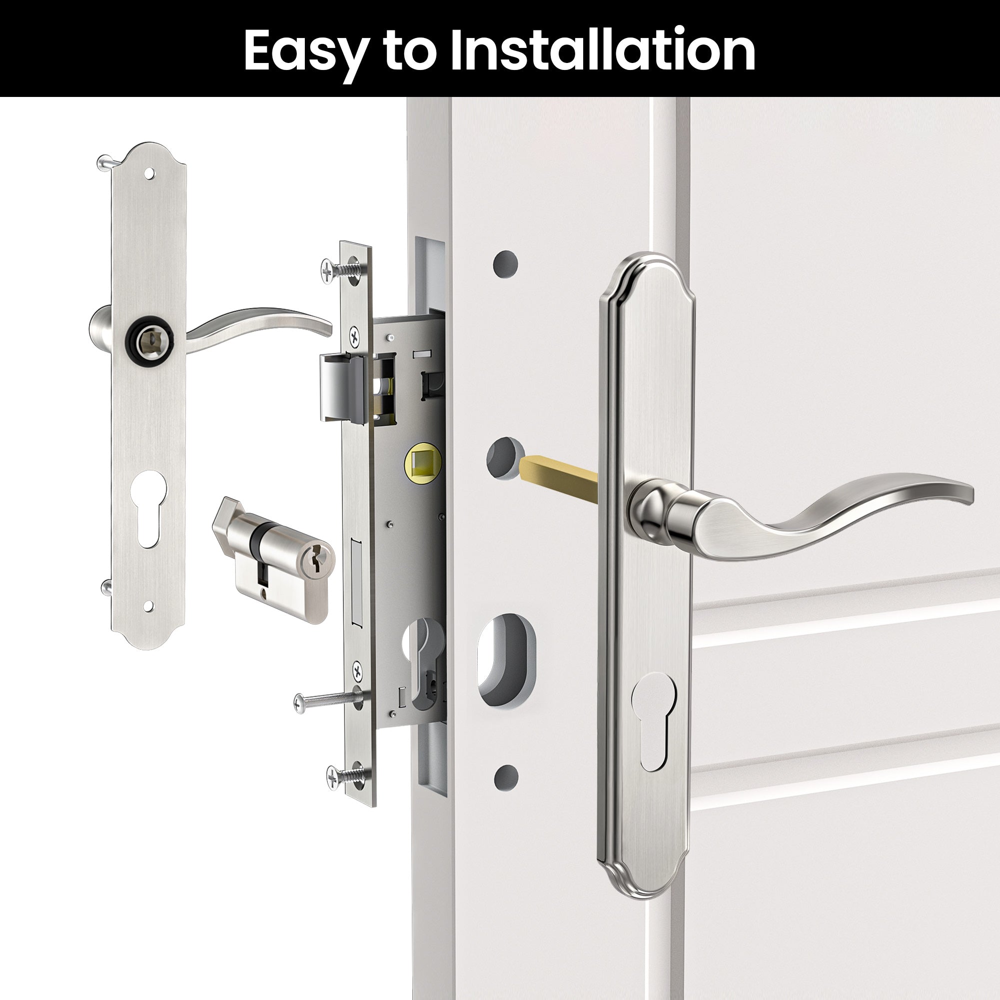 SENY 2-1/2" PZ Storm Door Handle & Mortise Lock Replacement for Storm & Screen Doors