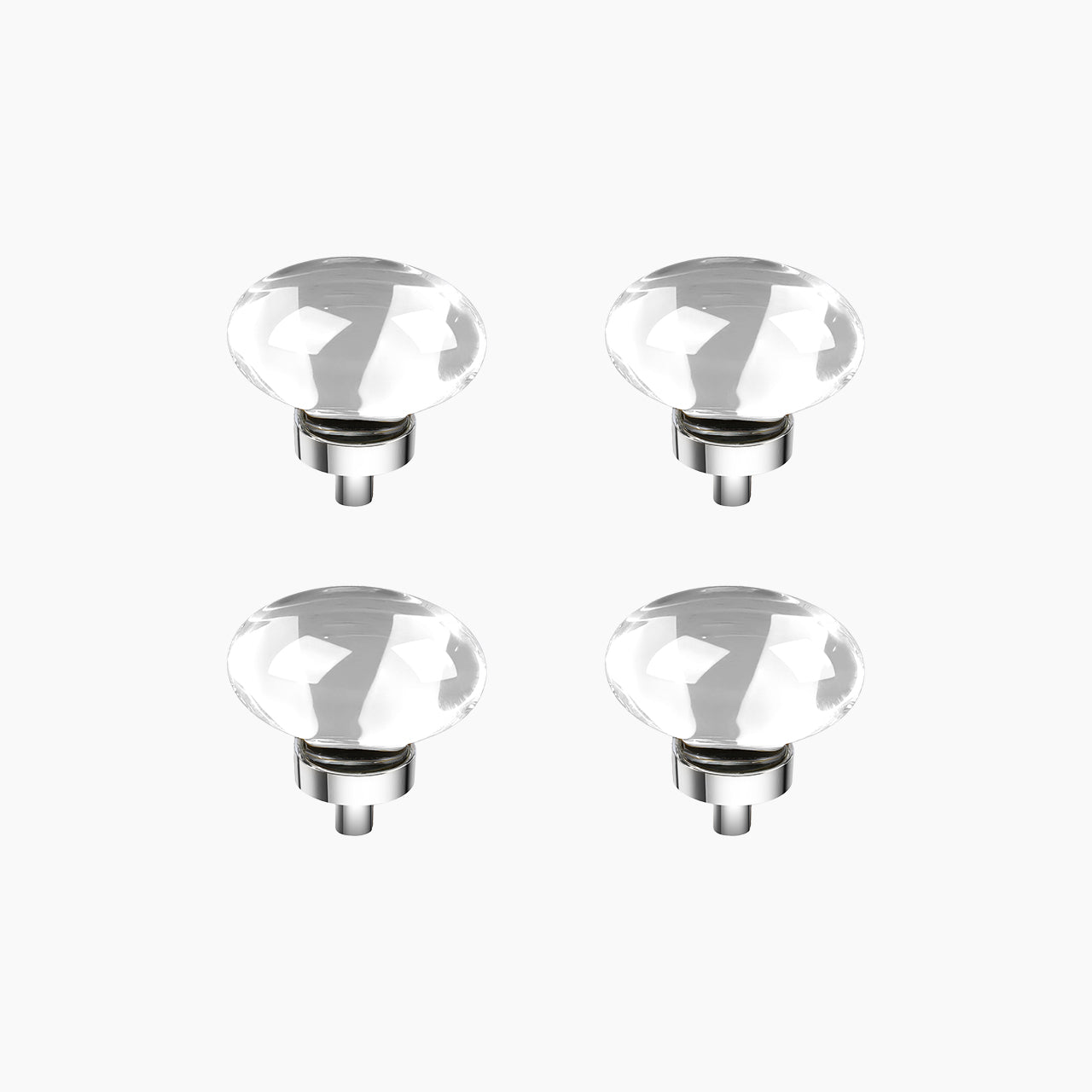 SENY Egg Crystal Cabinet Knobs – Oval Glass Drawer Knobs for Kitchen, Bathroom & Furniture (4 Pack) - Seny Hardware