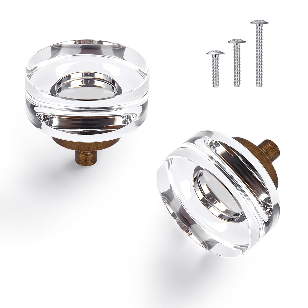 SENY Round Crystal Cabinet Knobs – Glass Drawer Knobs for Kitchen, Bathroom & Furniture