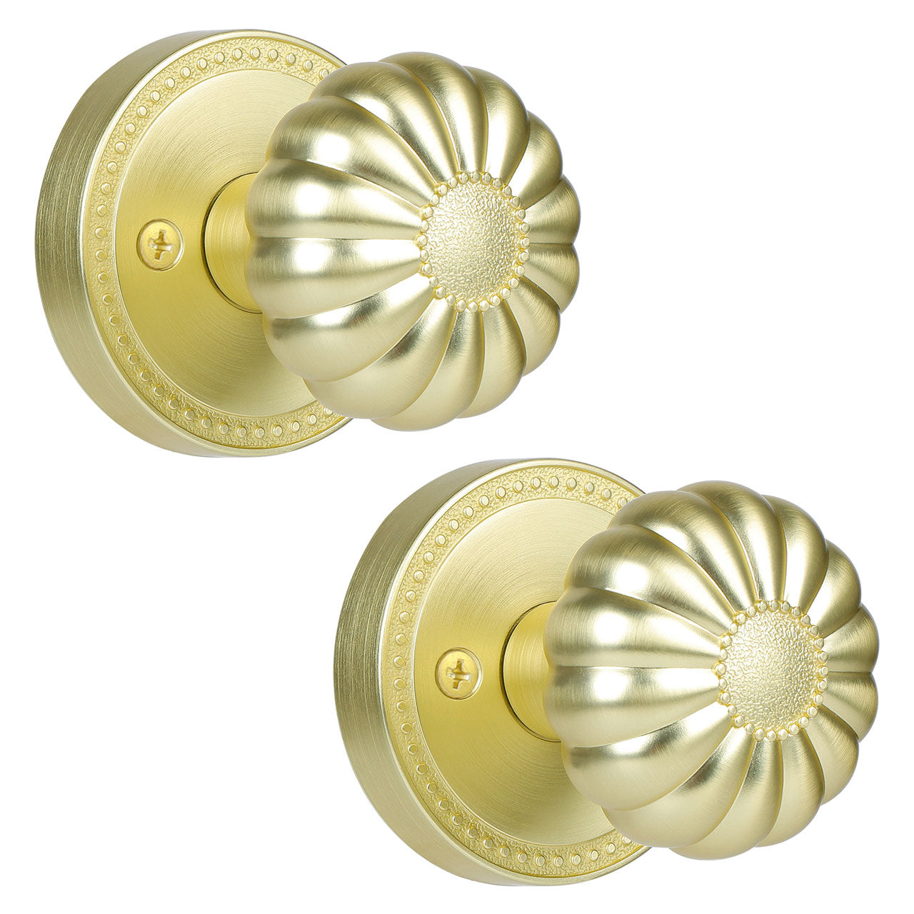SENY Privacy Door Knob for Bedroom & Bathroom, Vintage Pumpkin Style