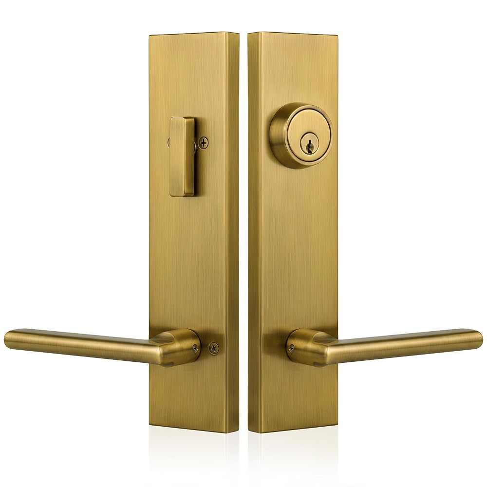 SENY Modern Front Door Handle Set with Deadbolt, Single & Double Entry Door Handleset for Exterior Front Doors