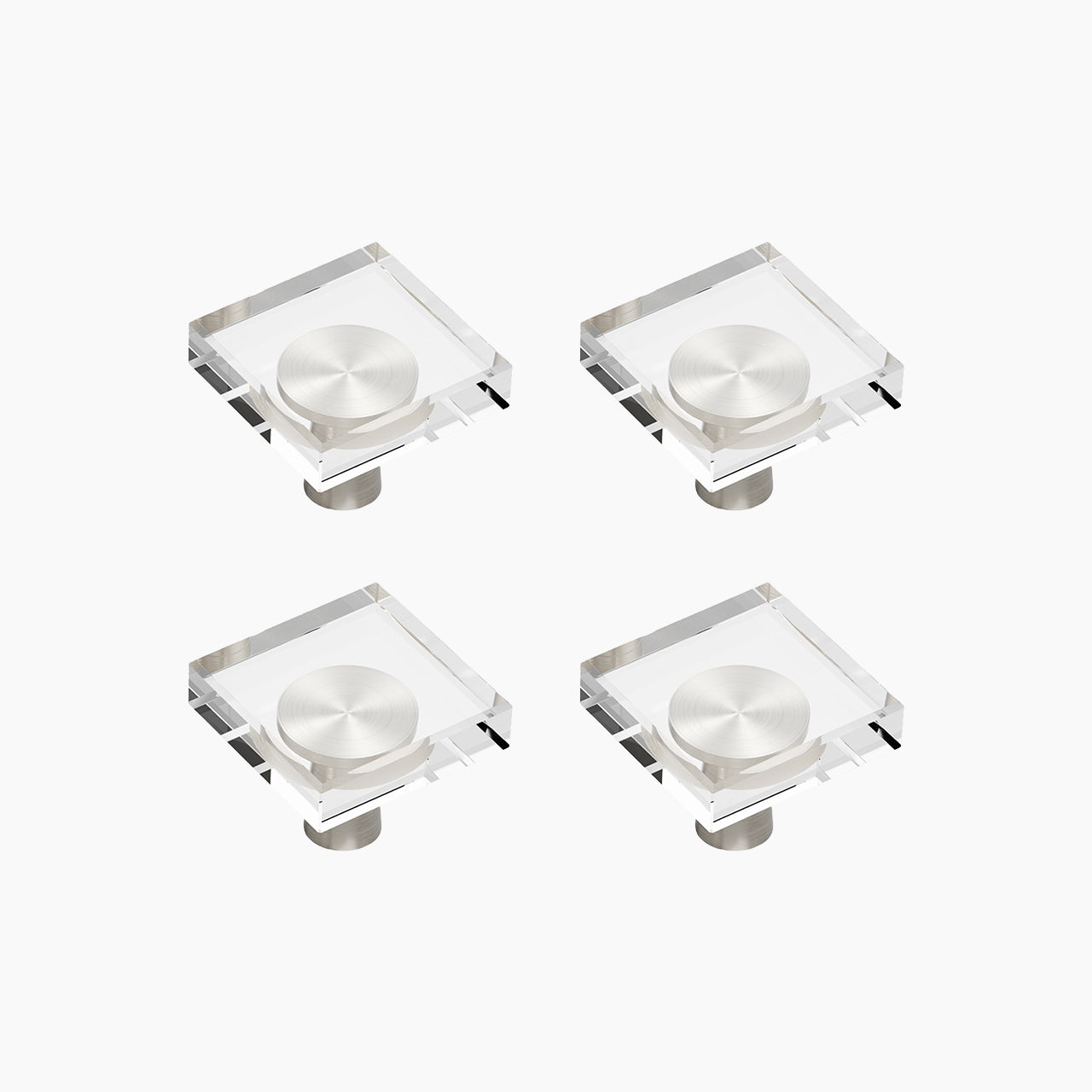 SENY Square Crystal Cabinet Knobs – Glass & Metal Knobs for Kitchen Cabinets, Drawers & Furniture (4 Pack) - Seny Hardware
