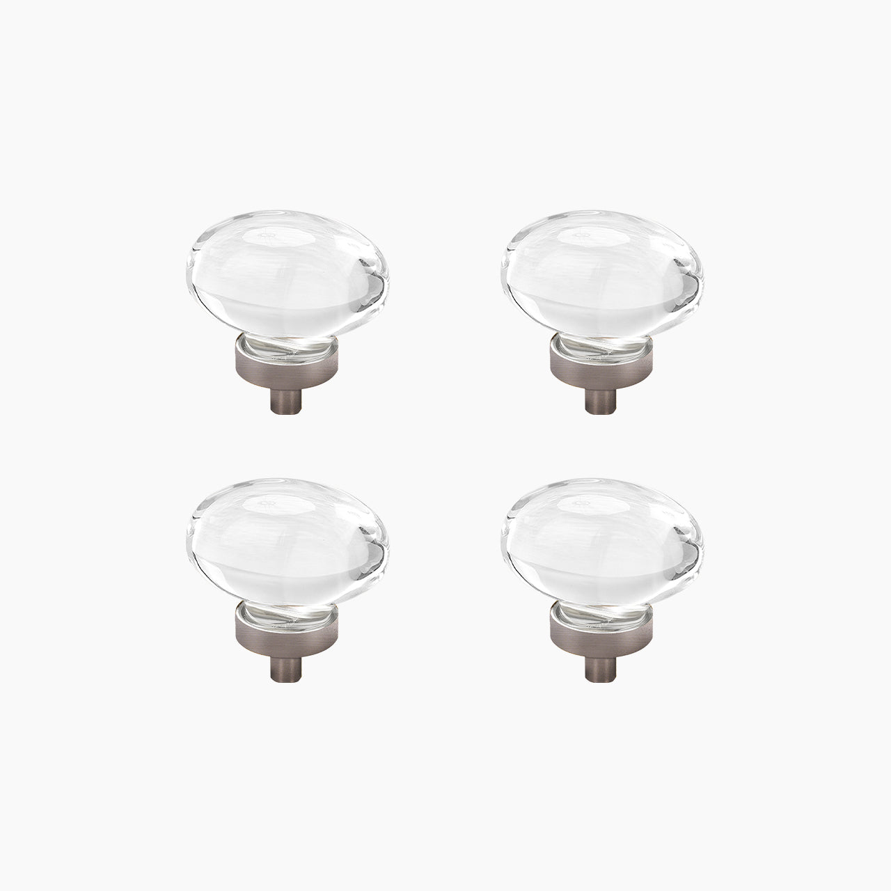SENY Egg Crystal Cabinet Knobs – Oval Glass Drawer Knobs for Kitchen, Bathroom & Furniture (4 Pack) - Seny Hardware