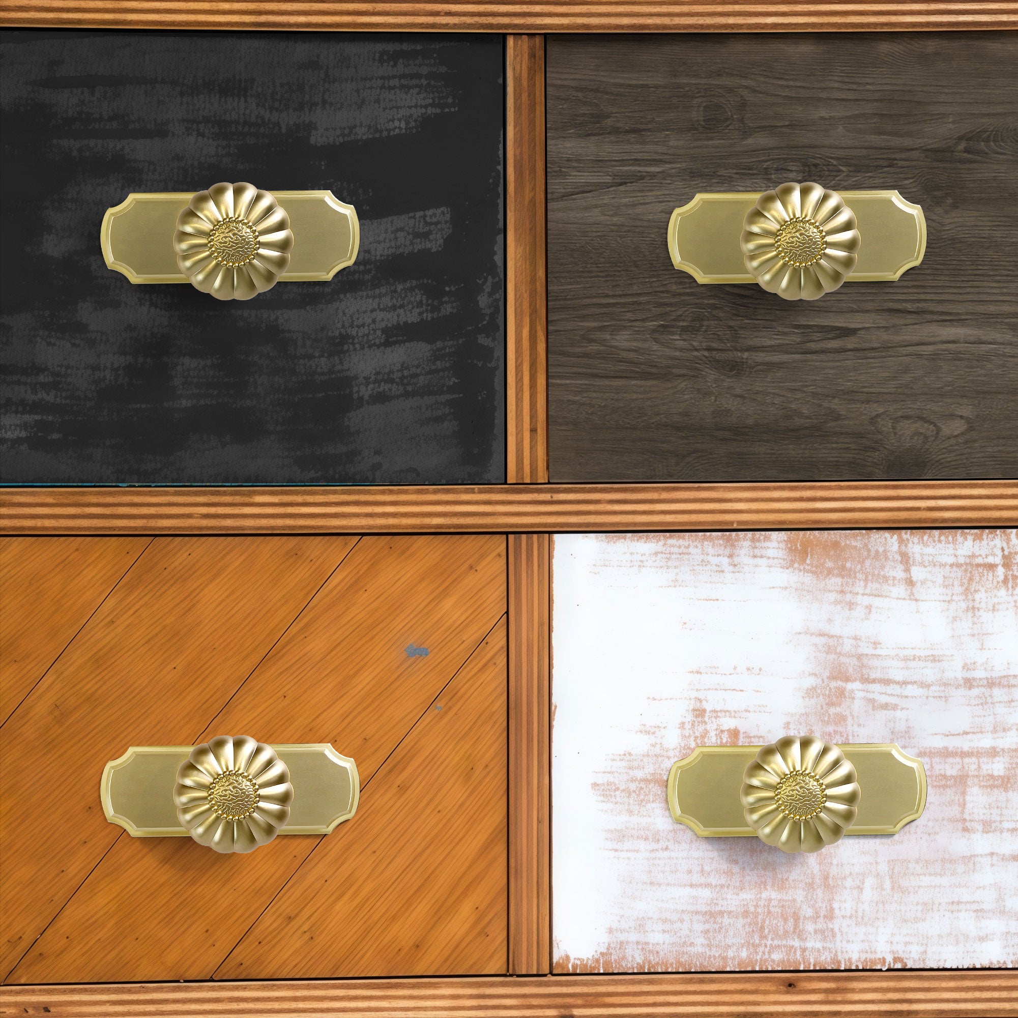 SENY 2-Pack Pumpkin Cabinet Knobs with Backplate – Vintage Drawer Knobs in Multiple Finishes - Seny Hardware
