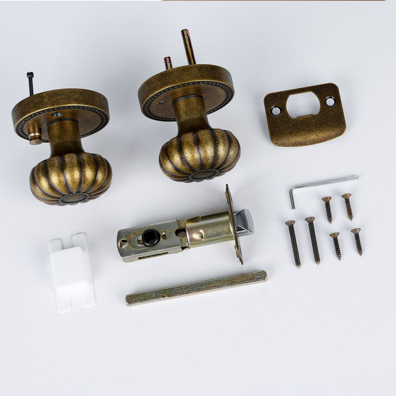 SENY Privacy Door Knob for Bedroom & Bathroom, Vintage Pumpkin Style