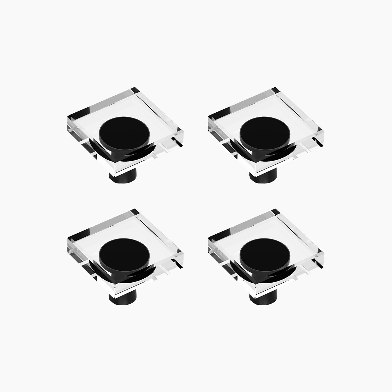 SENY Square Crystal Cabinet Knobs – Glass & Metal Knobs for Kitchen Cabinets, Drawers & Furniture (4 Pack) - Seny Hardware