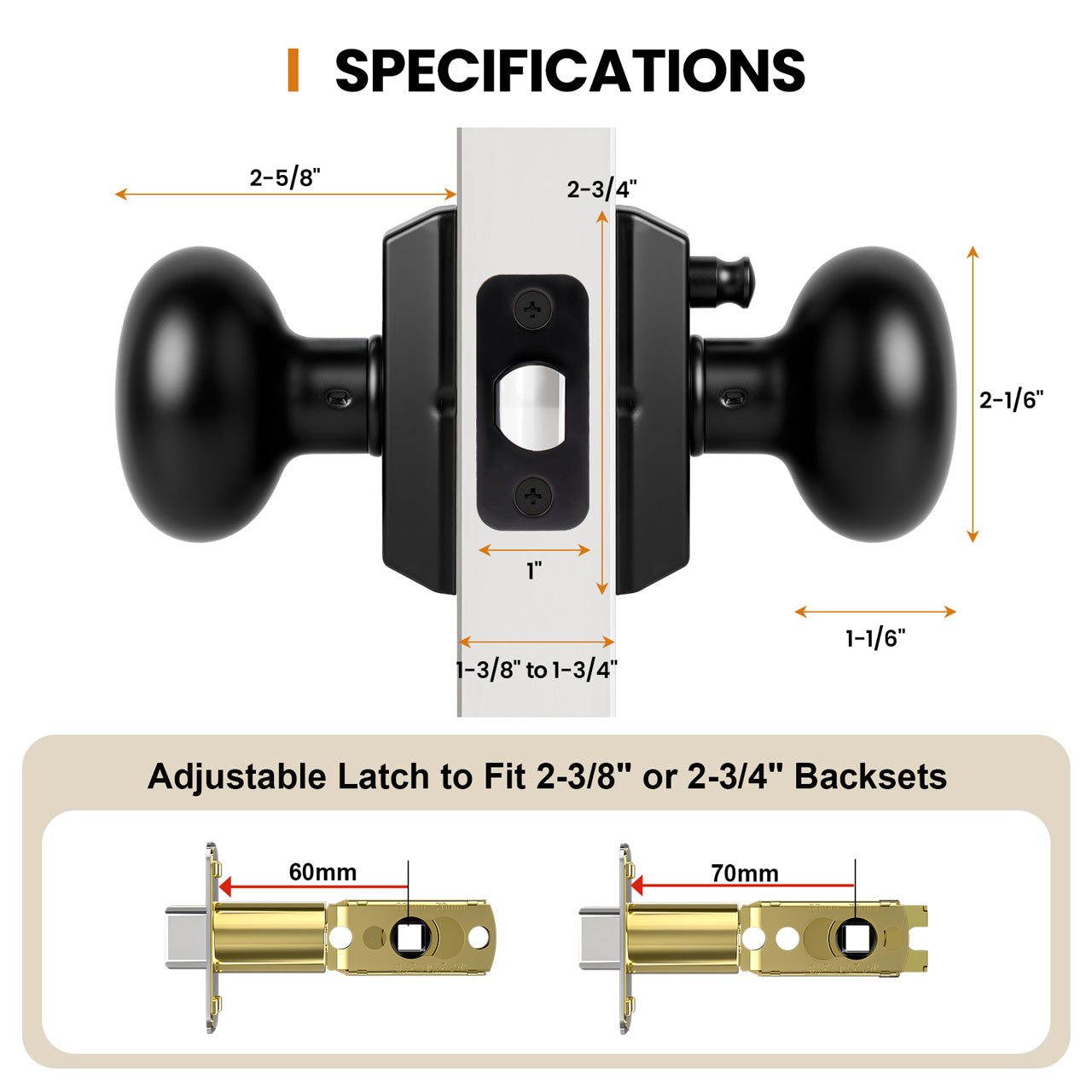 Modern Round Interior Door Knobs | Dummy, Passage & Privacy | SENY