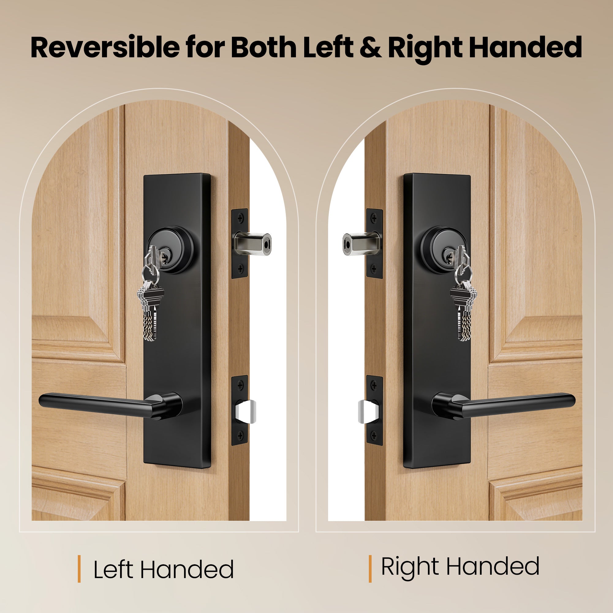SENY Modern Front Door Handle Set with Deadbolt, Single & Double Entry Door Handleset for Exterior Front Doors