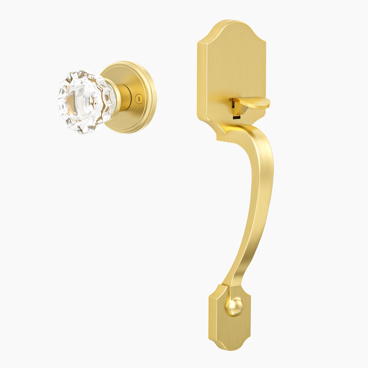 SENY Front Door Handleset with Crystal Knob – Non-Locking Entry Door Handle