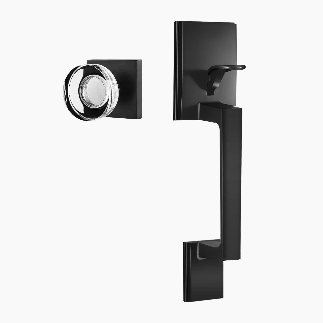 SENY Front Door Handle Set – Exterior Pull Handle with Knob, No Lock, Smart Deadbolt Compatible