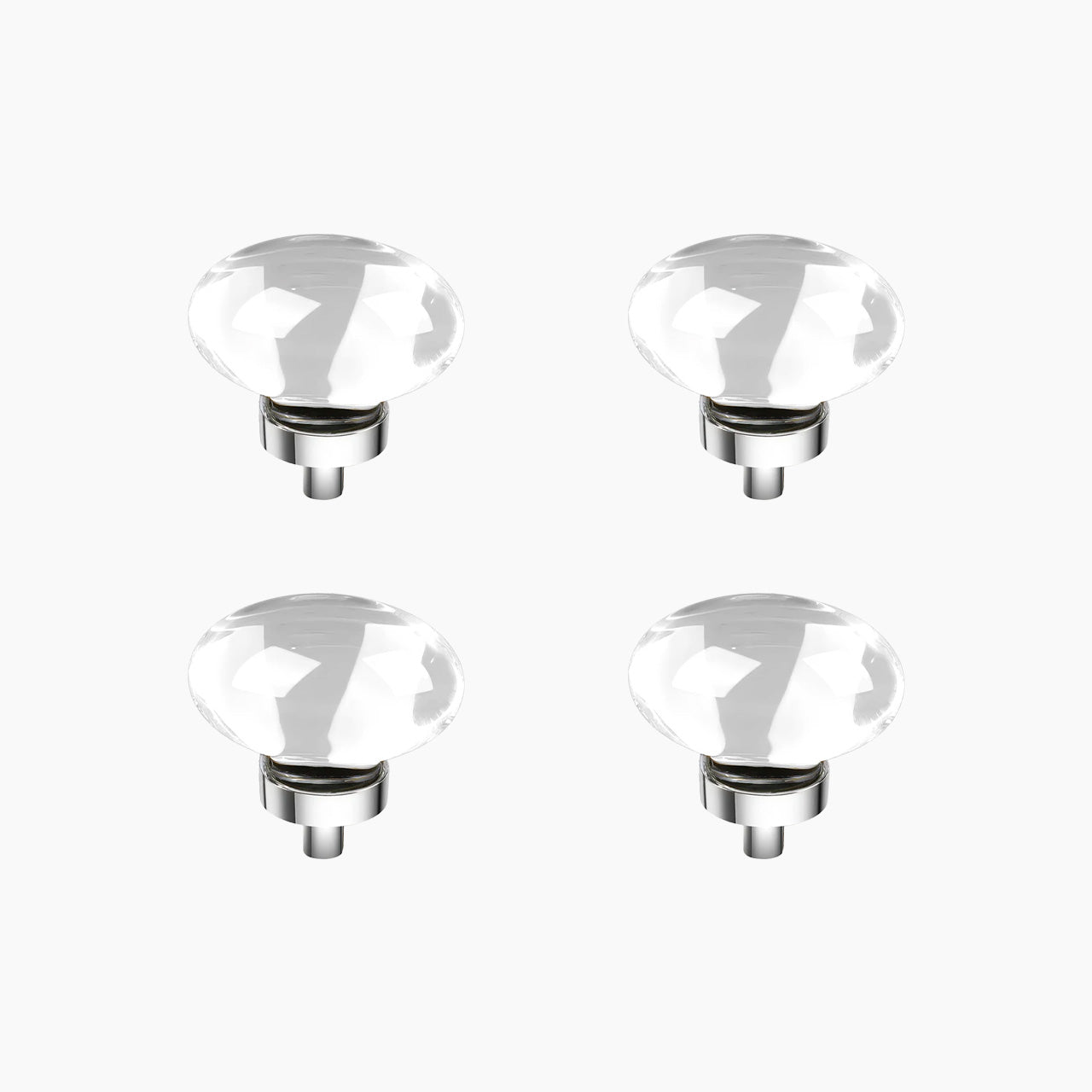 SENY Egg Crystal Cabinet Knobs – Oval Glass Drawer Knobs for Kitchen, Bathroom & Furniture (4 Pack) - Seny Hardware