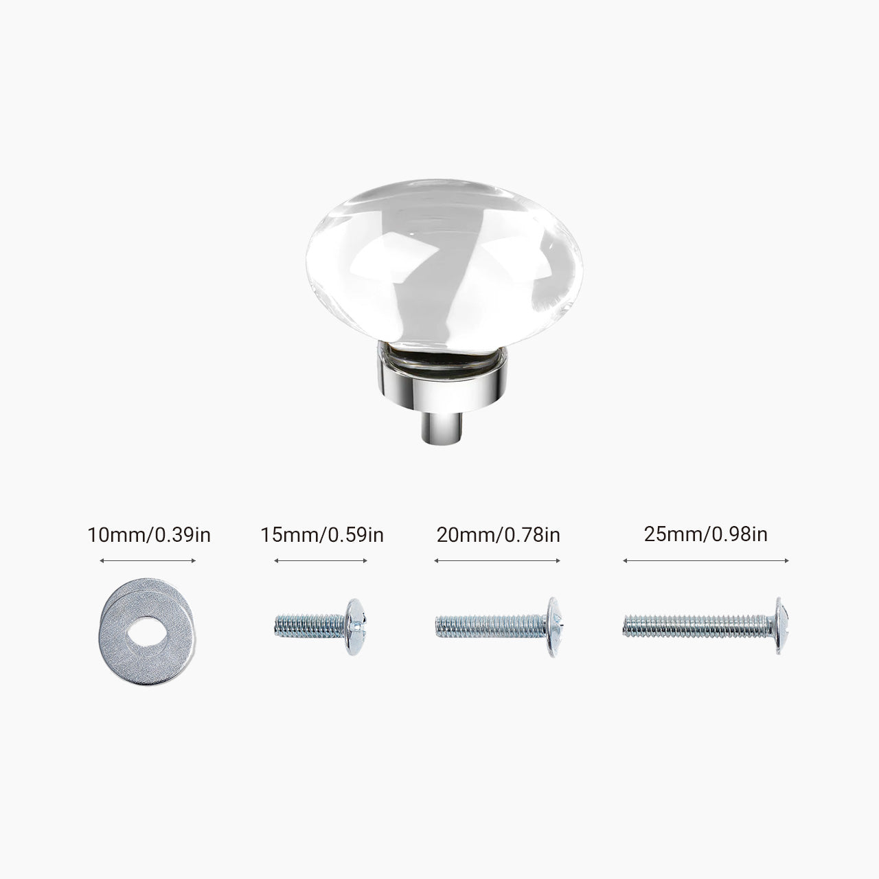 SENY Egg Crystal Cabinet Knobs – Oval Glass Drawer Knobs for Kitchen, Bathroom & Furniture (4 Pack) - Seny Hardware