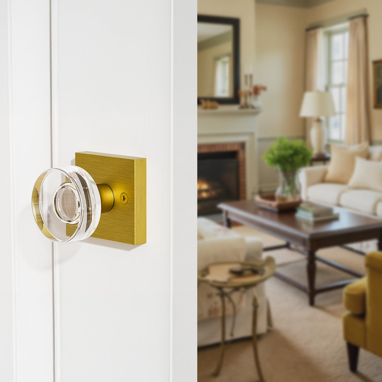 gold and crystal door knobs