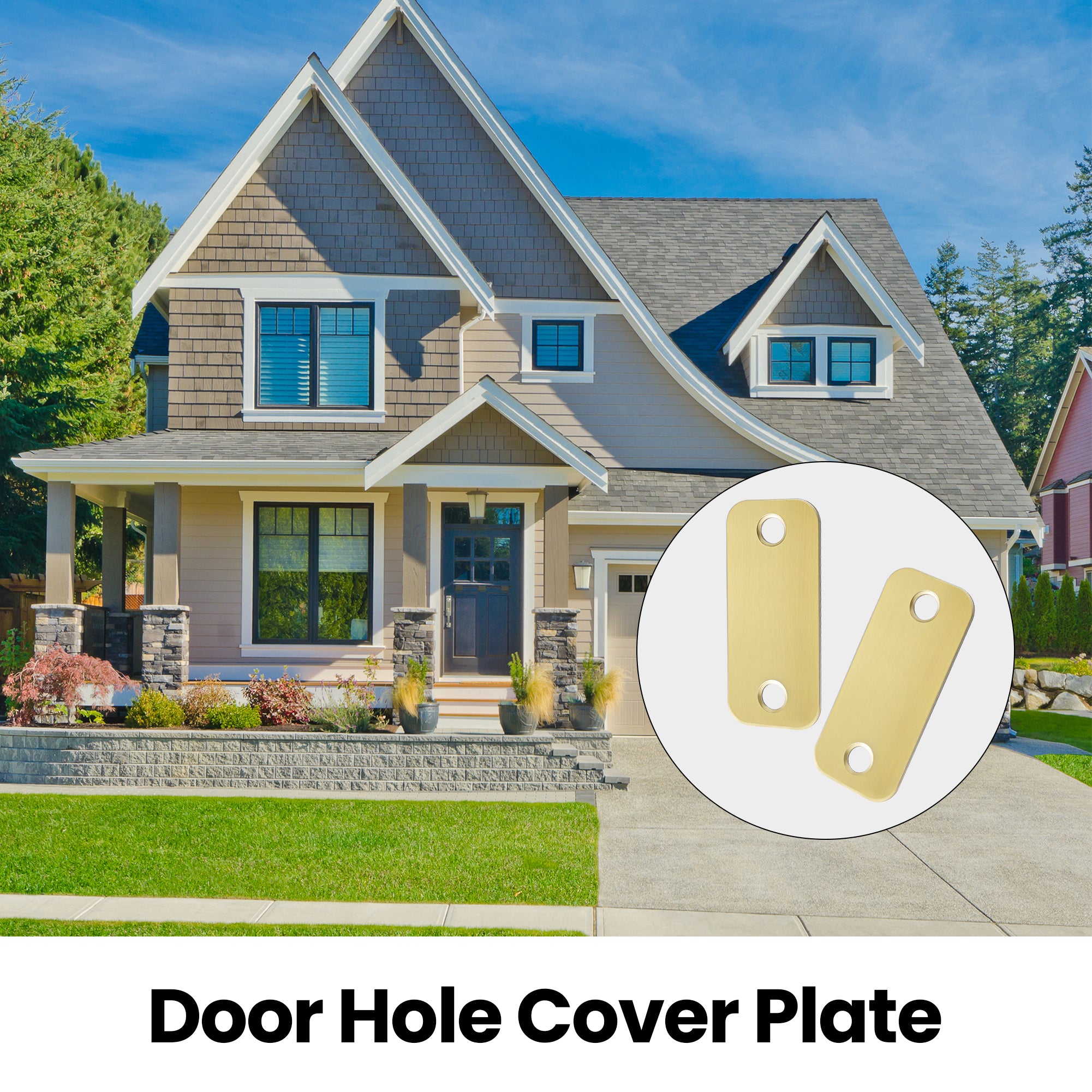 SENY Door Hole Cover Plate – 2-1/4" × 1" Door Frame Filler Plate