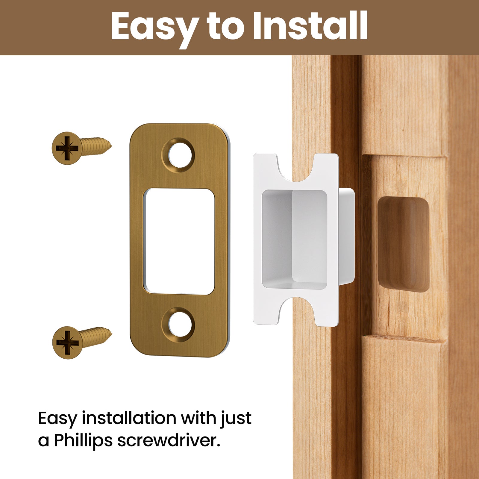 SENY Deadbolt Strike Plate Replacement – Door Latch Strike Plate for Misaligned Doors