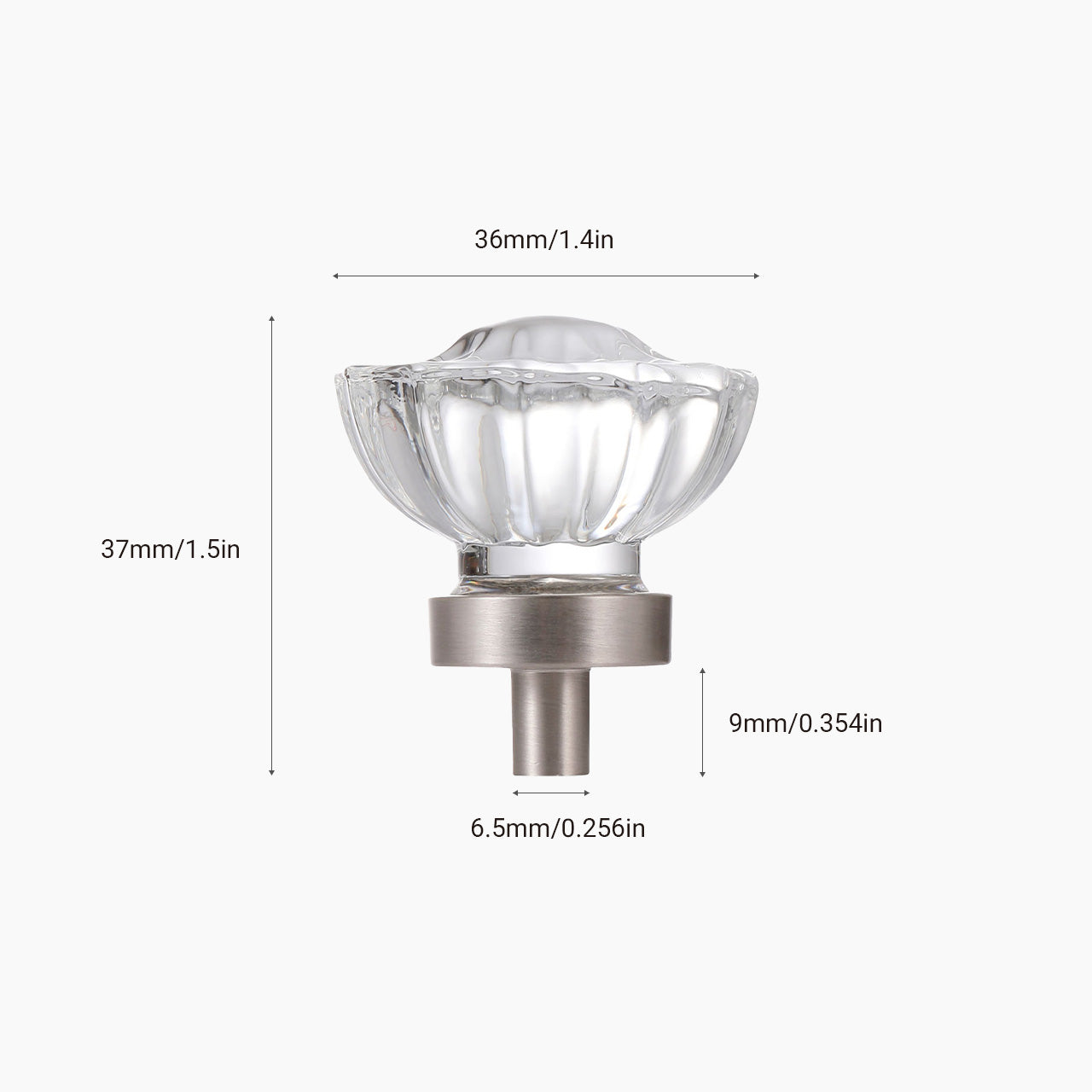 Floral Crystal Cabinet Knobs – Vintage Glass Drawer Knobs for Kitchen, Dresser & Furniture (4 Pack) - Seny Hardware
