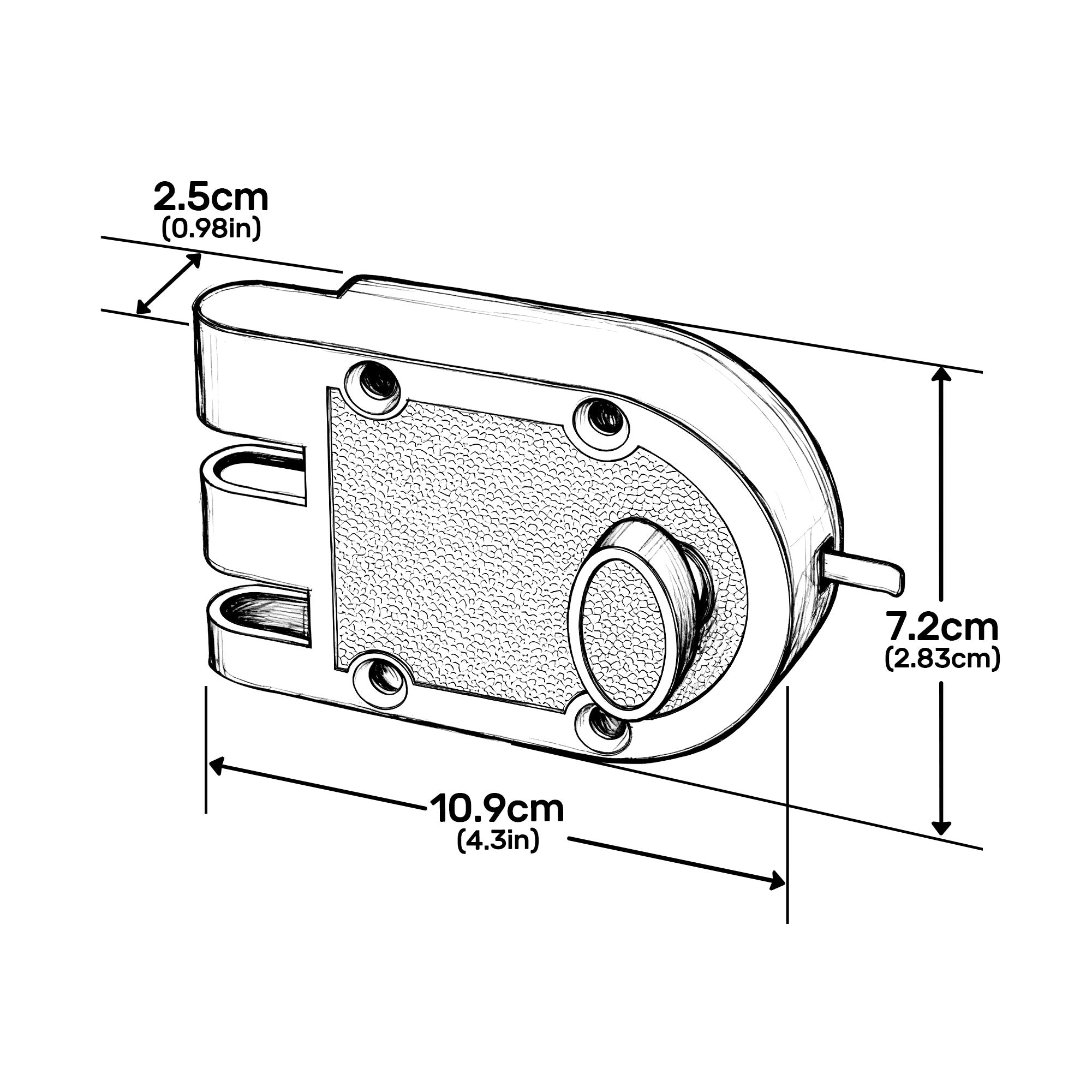 SENY Jimmy Proof Deadbolt Night Latch for Front Doors, Surface-Mounted Security Lock with Keys