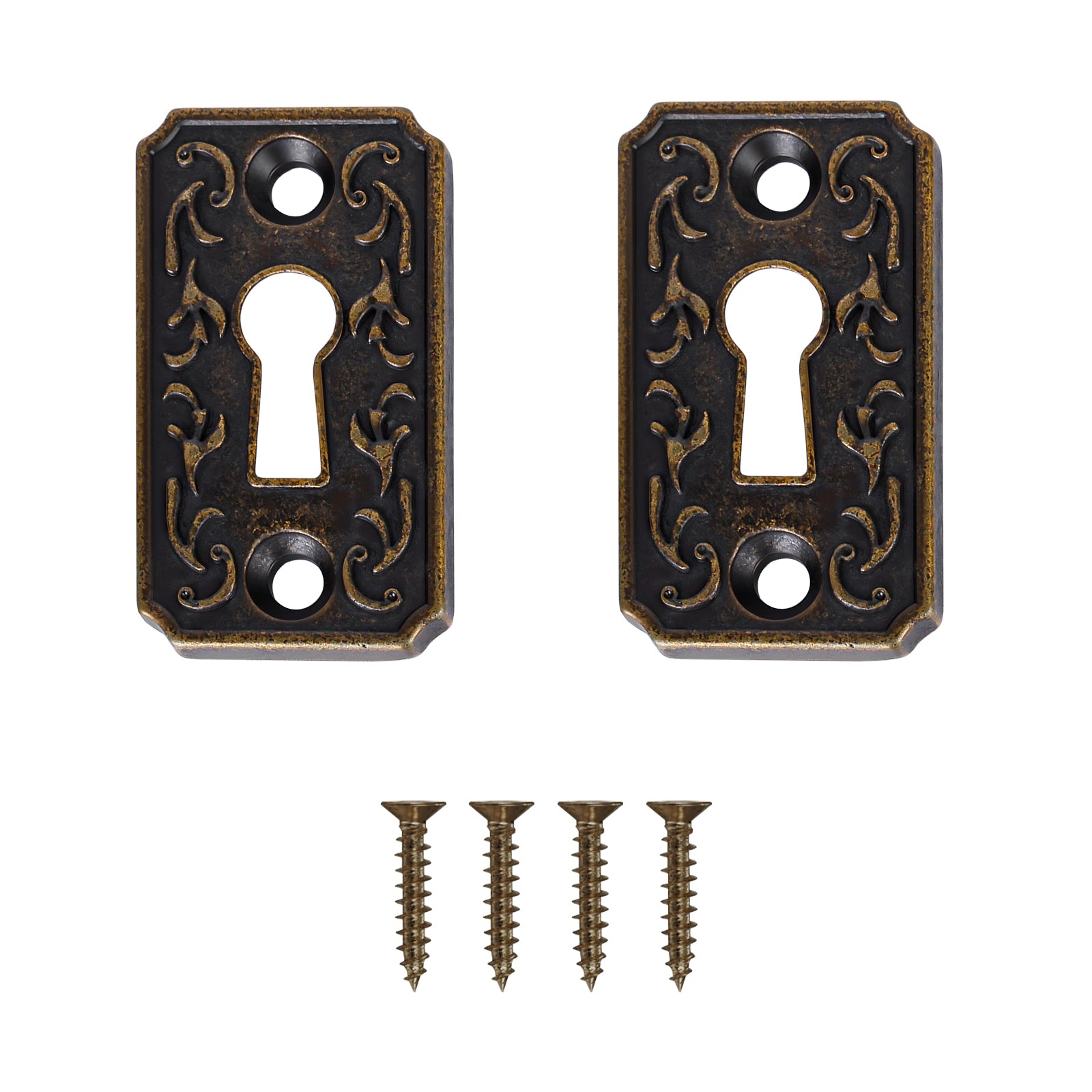 SENY Vintage Keyhole Door Escutcheon Plates – Decorative Backplates for Mortise & Rim Lock Hardware