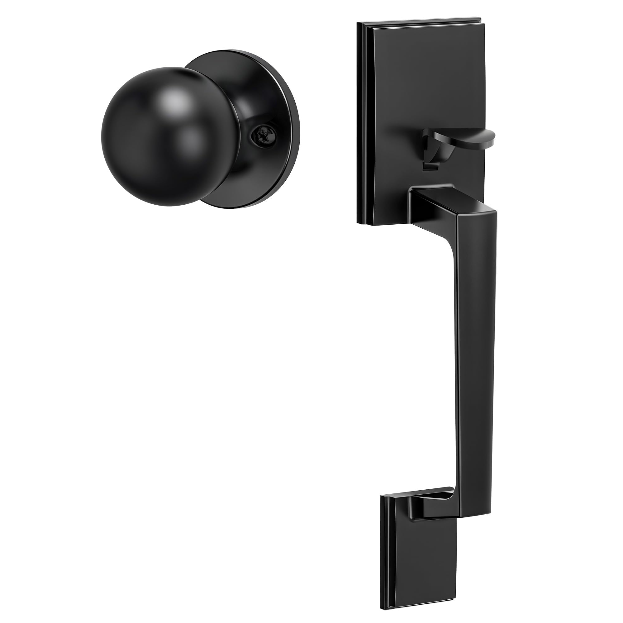 SENY Modern Front Door Handle with Reversible Design – Passage Exterior Door Handle for Deadbolt & Smart Lock