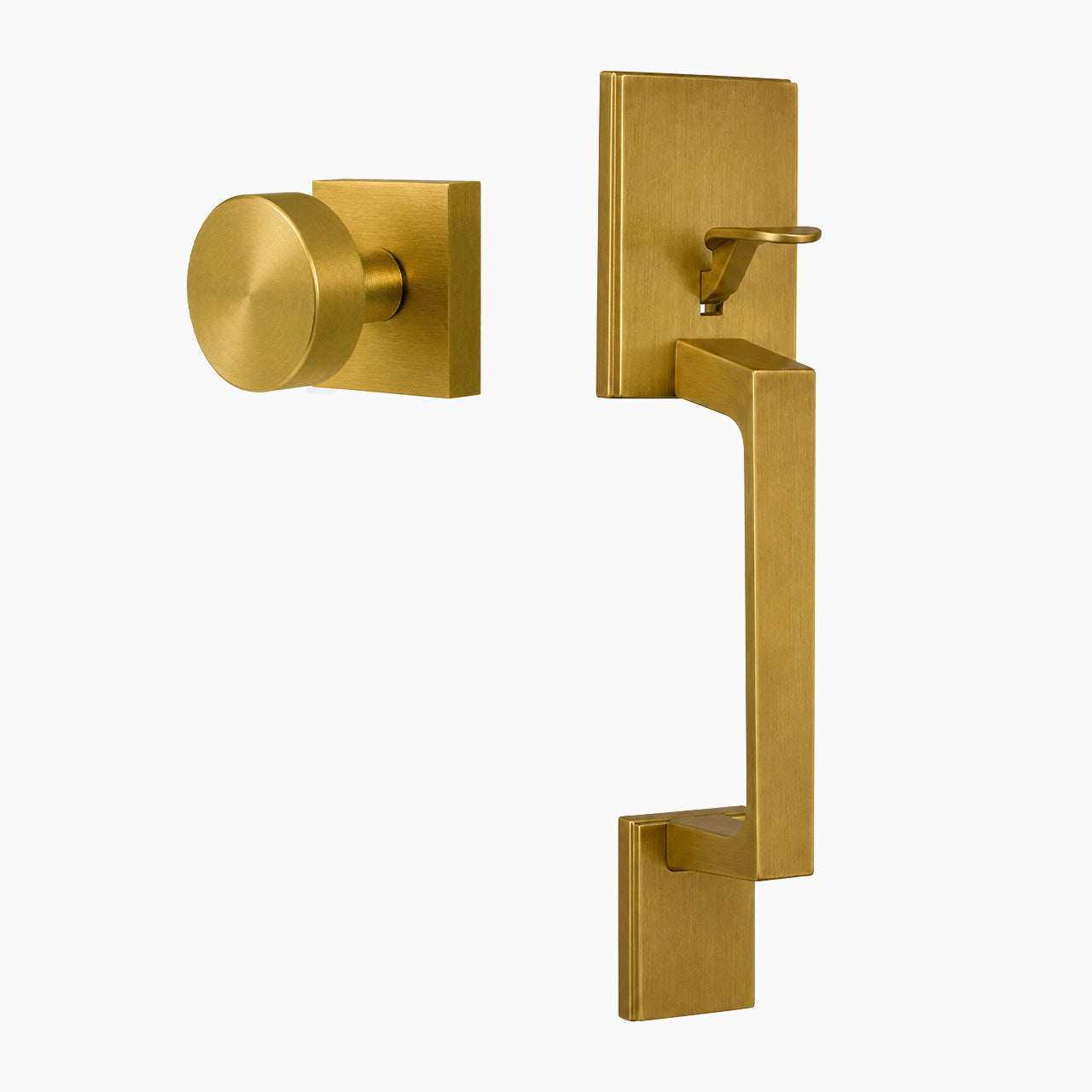 SENY Front Door Handle Set – Exterior Pull Handle with Knob, No Lock, Smart Deadbolt Compatible