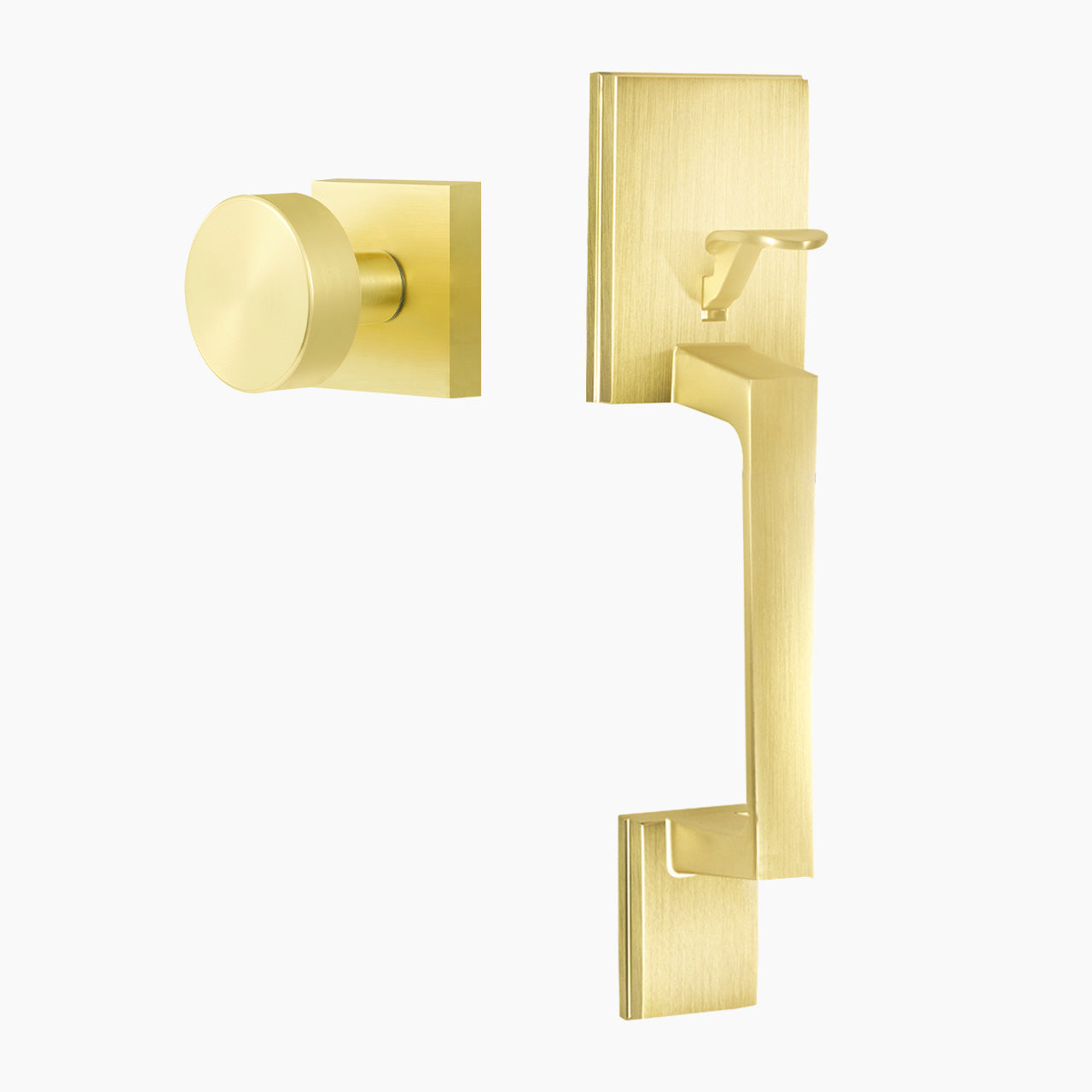 SENY Front Door Handle Set – Exterior Pull Handle with Knob, No Lock, Smart Deadbolt Compatible