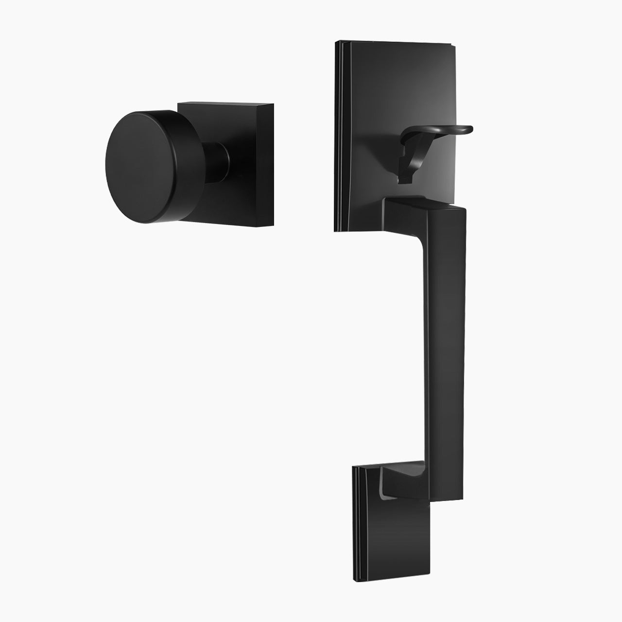 SENY Front Door Handle Set – Exterior Pull Handle with Knob, No Lock, Smart Deadbolt Compatible