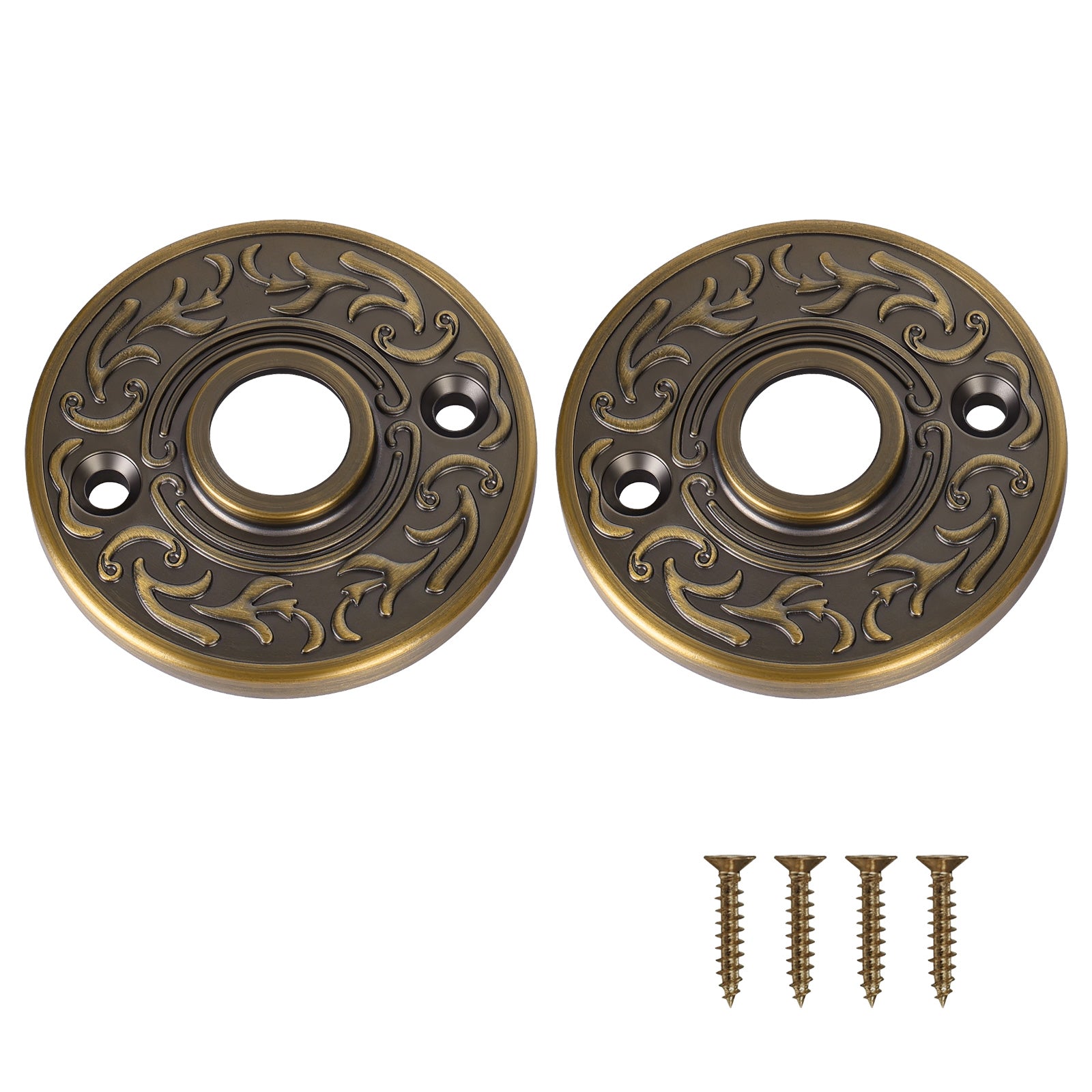SENY Vintage Round Door Knob Rosette Plates – Decorative Escutcheon Backplates for Mortise & Rim Locks