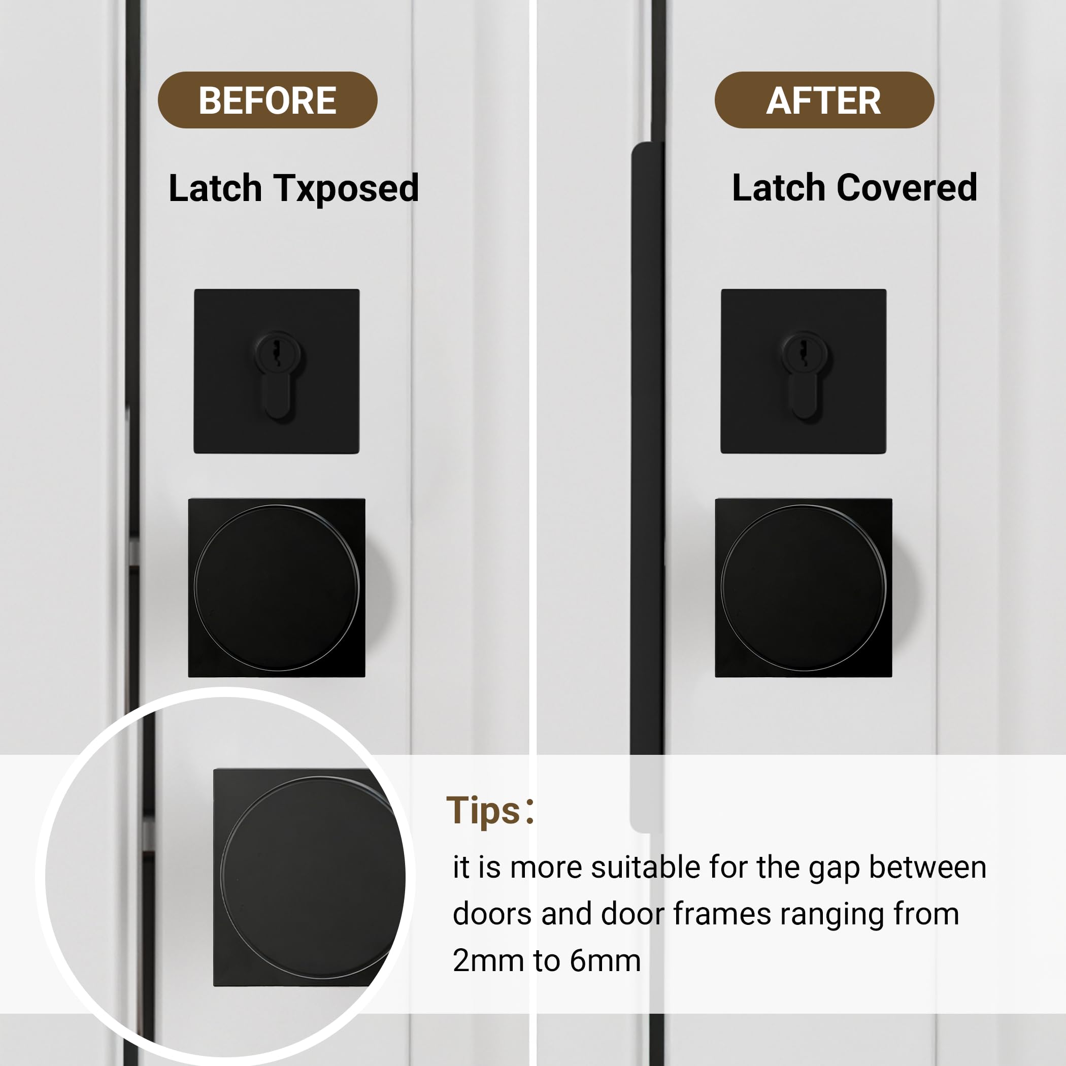 SENY Door Latch Guard Plate – Heavy Duty Door Latch Protector for Outswing Doors