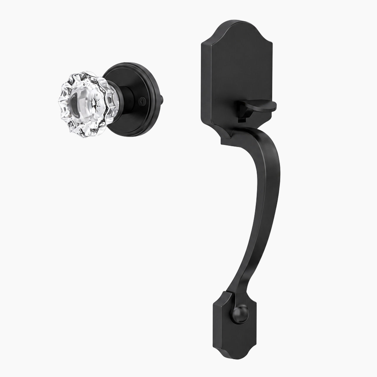 SENY Front Door Handleset with Crystal Knob – Non-Locking Entry Door Handle