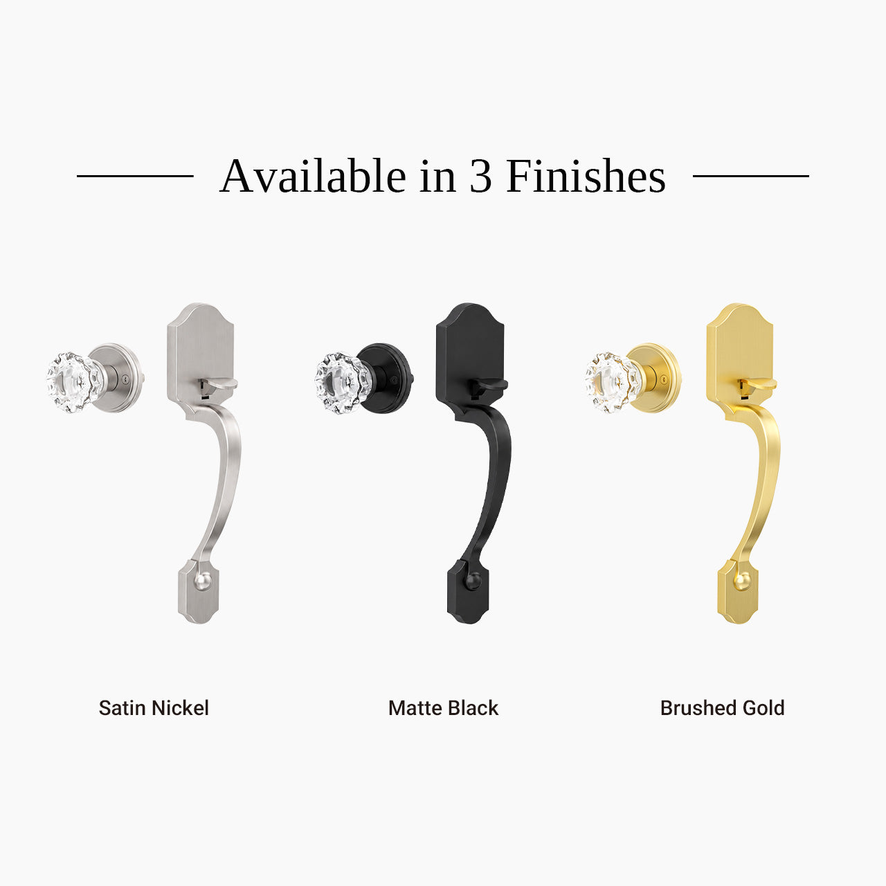 SENY Front Door Handleset with Crystal Knob – Non-Locking Entry Door Handle