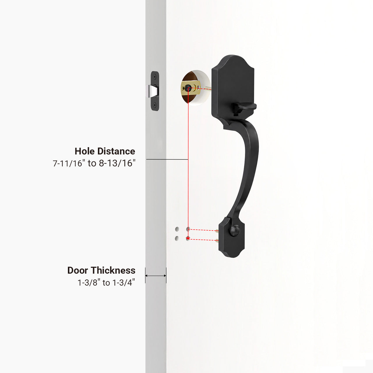 SENY Front Door Handleset with Crystal Knob – Non-Locking Entry Door Handle