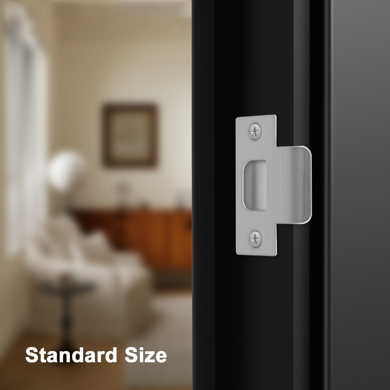 SENY T-Shape Door Strike Plate with Dust Box – Door Frame Repair Kit for Interior & Exterior Doors