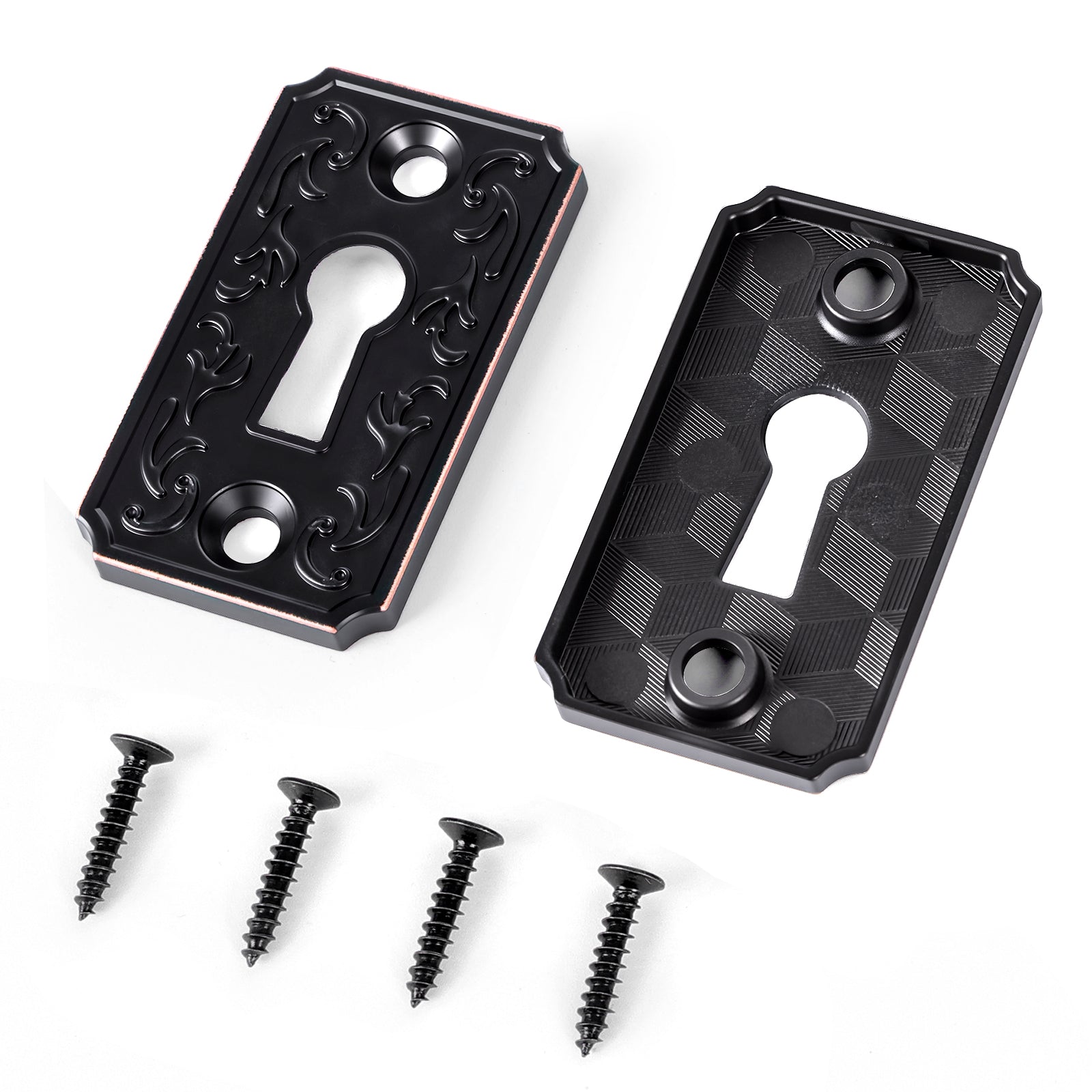 SENY Vintage Keyhole Door Escutcheon Plates – Decorative Backplates for Mortise & Rim Lock Hardware