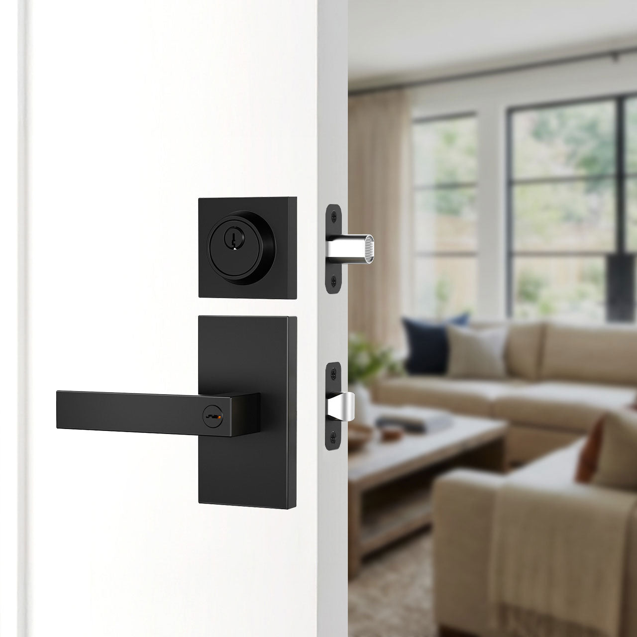 entry door lever lock set