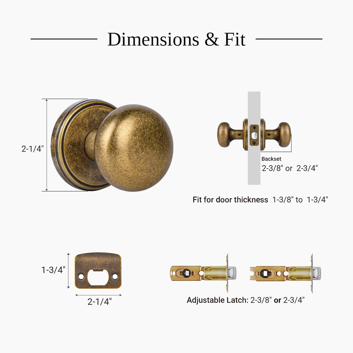 SENY Round Interior Door Knobs – Passage, Privacy & Dummy Door Knobs