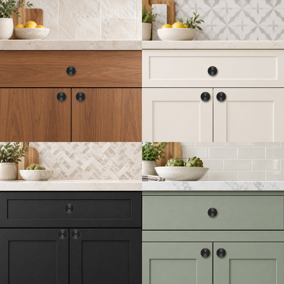 SENY Vintage Fan-Shaped Cabinet Knobs – Solid Metal Drawer Knobs for Kitchen, Dresser & Furniture