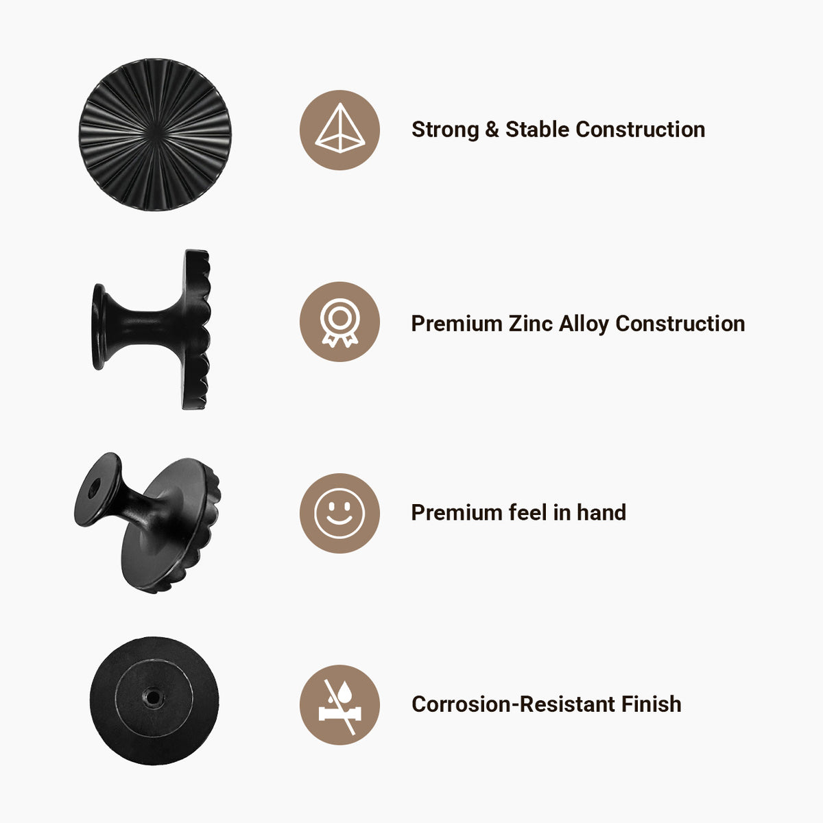 SENY Vintage Fan-Shaped Cabinet Knobs – Solid Metal Drawer Knobs for Kitchen, Dresser & Furniture