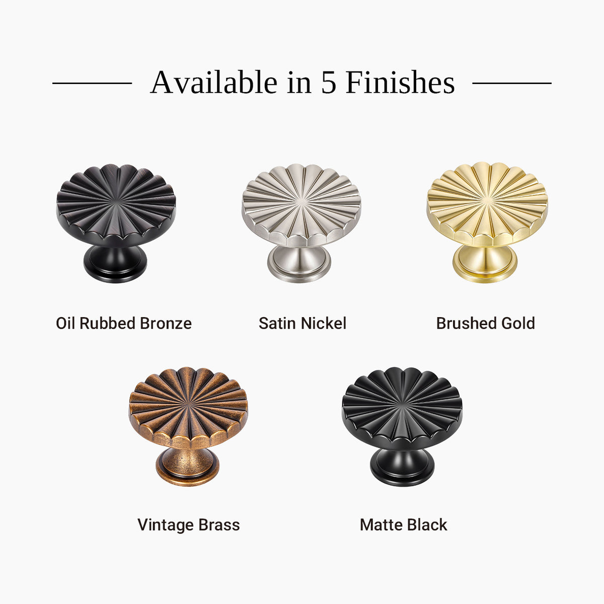 SENY Vintage Fan-Shaped Cabinet Knobs – Solid Metal Drawer Knobs for Kitchen, Dresser & Furniture