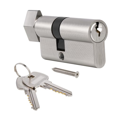 SENY Euro Profile Lock Cylinder Replacement for Storm Doors with Thumb Turn & Keys